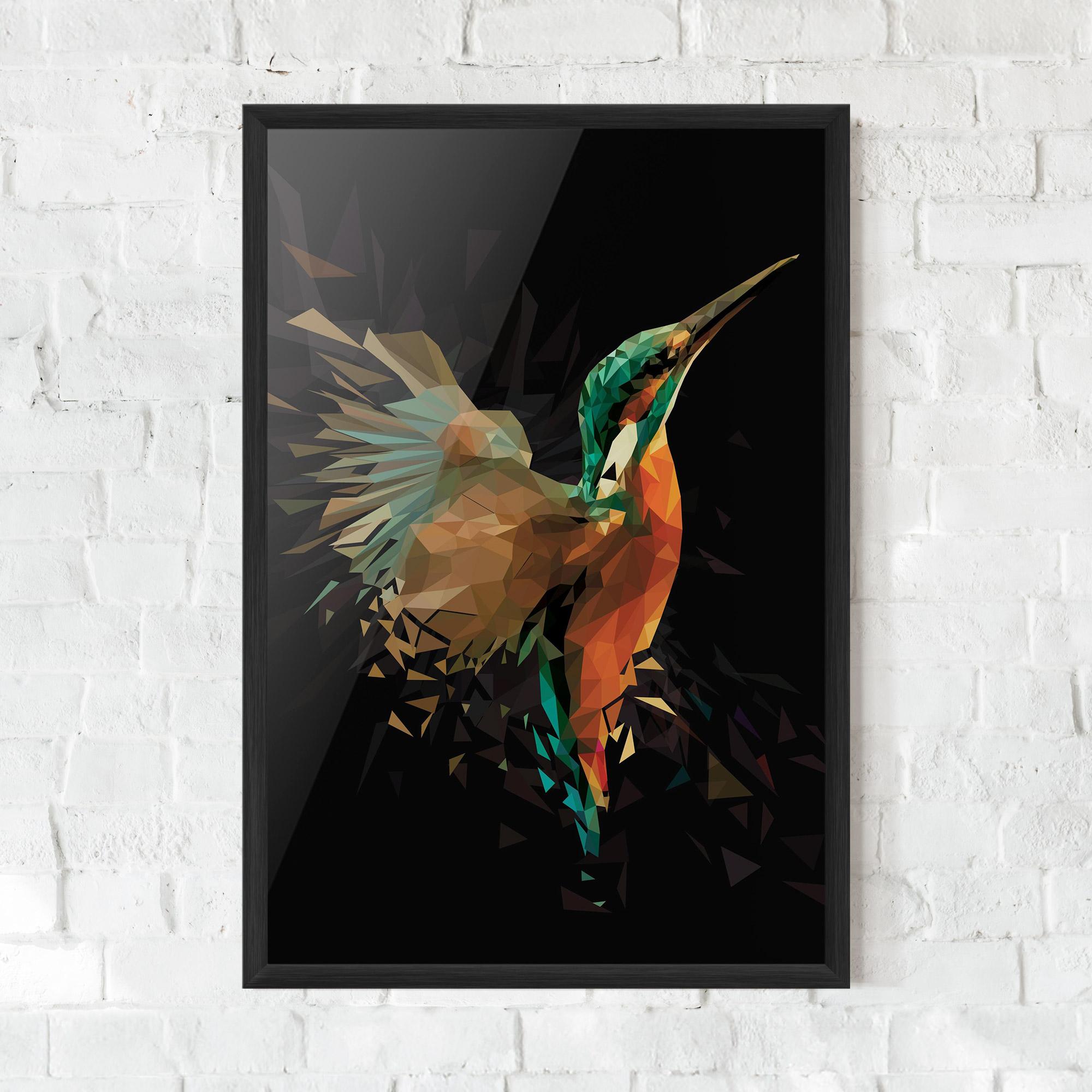 Рамкиран постер Hummingbird Splash mockup 0