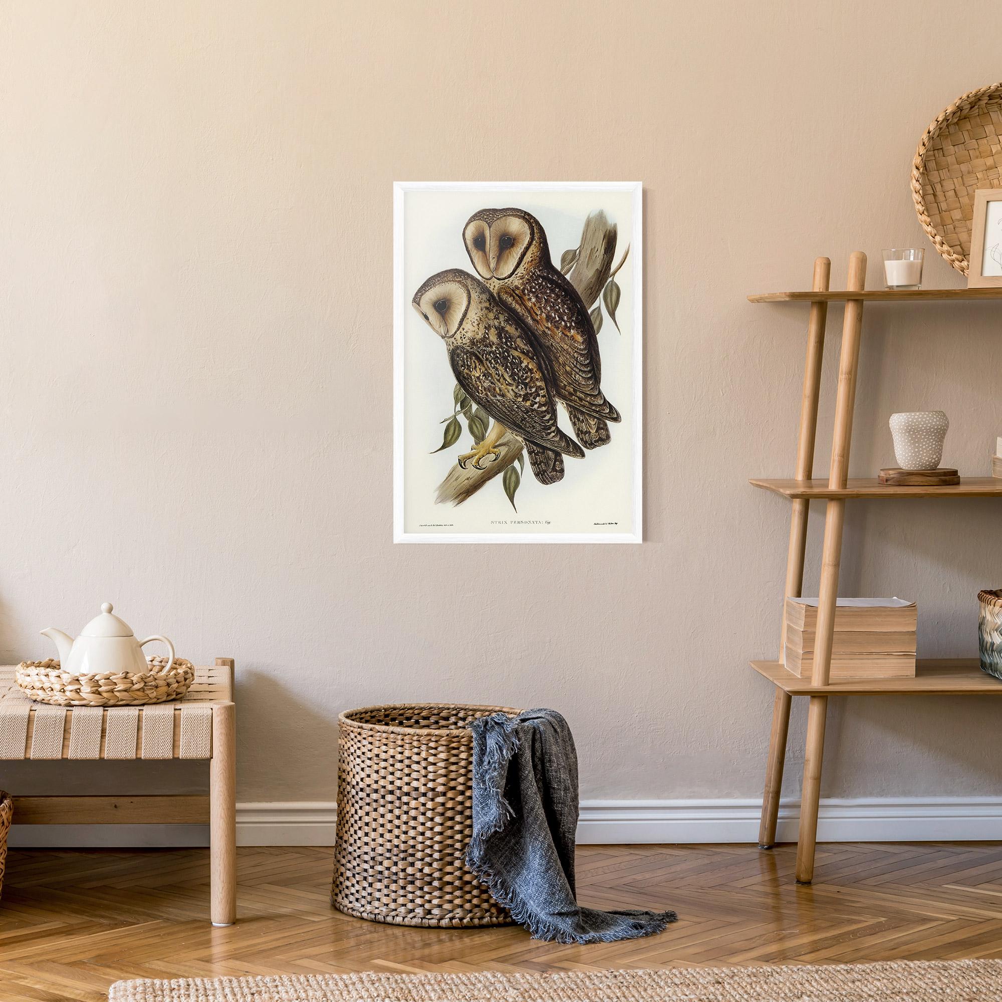 Рамкиран постер Owl Family mockup 9