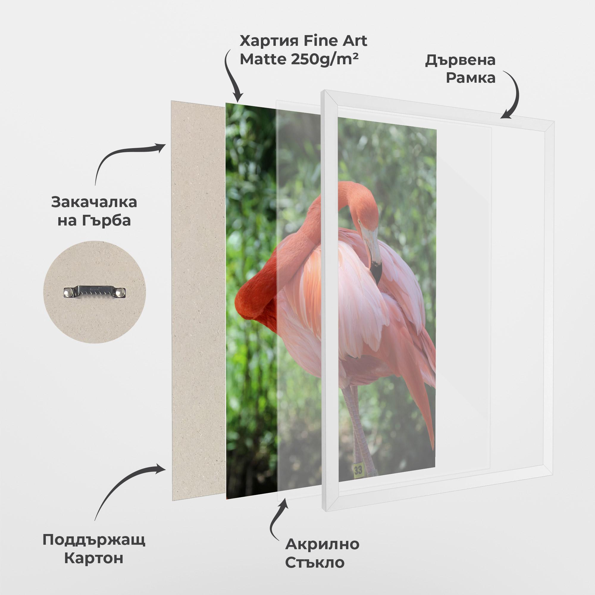 Рамкиран постер Red Flamingo mockup 1