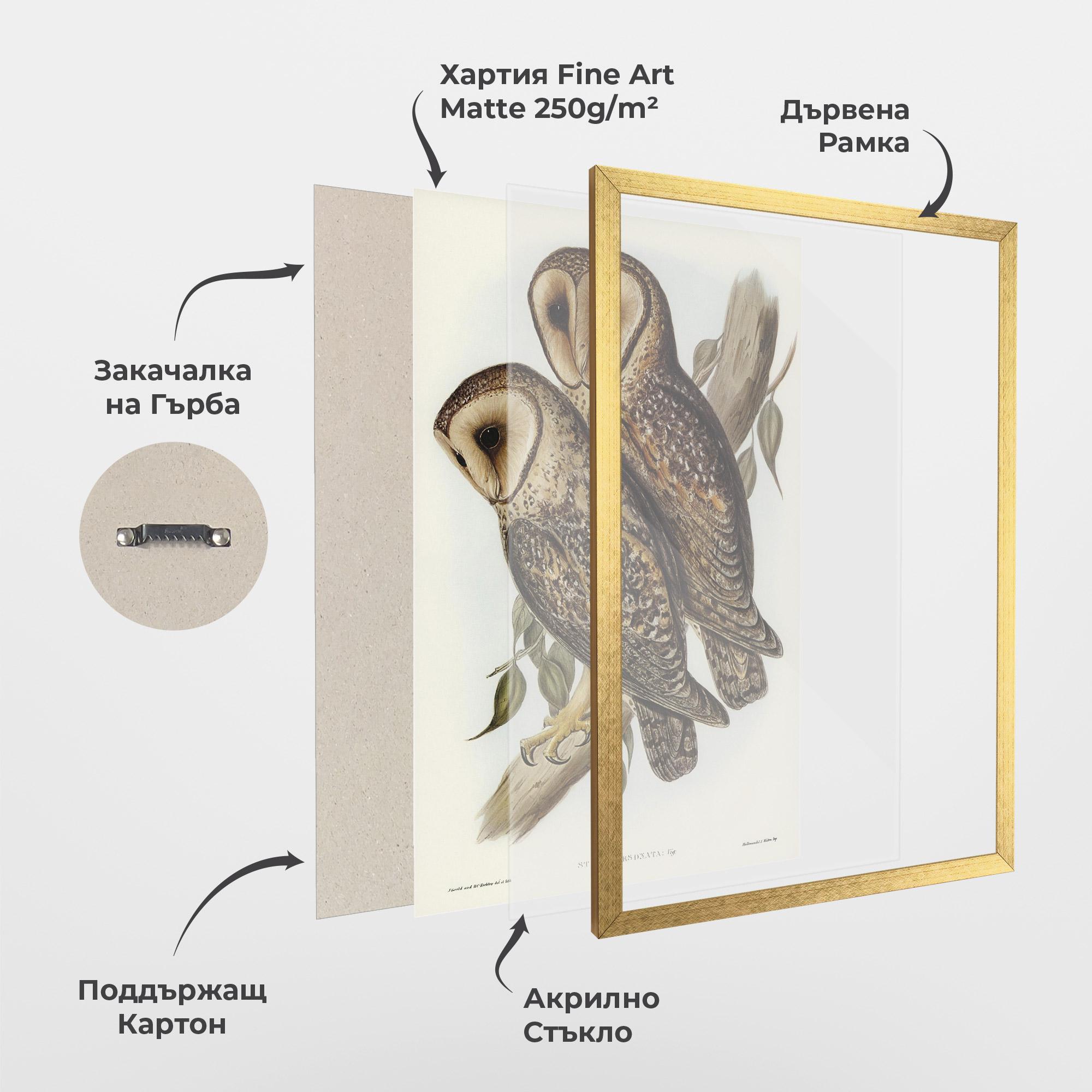 Рамкиран постер Owl Family mockup 1