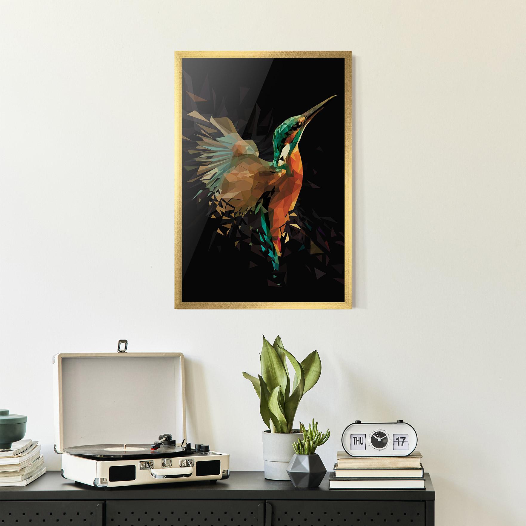 Рамкиран постер Hummingbird Splash mockup 2