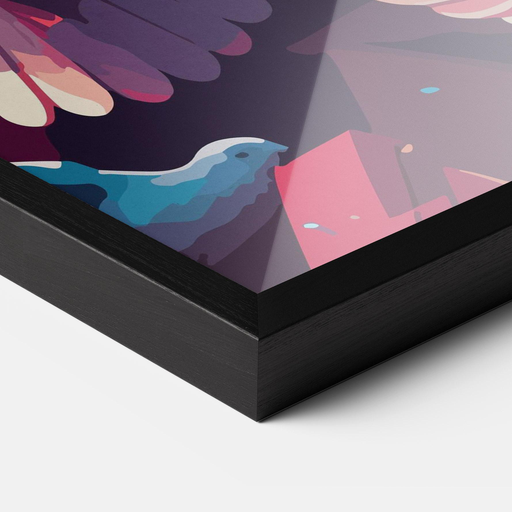 Рамкиран постер Pretty Dove Family mockup 3