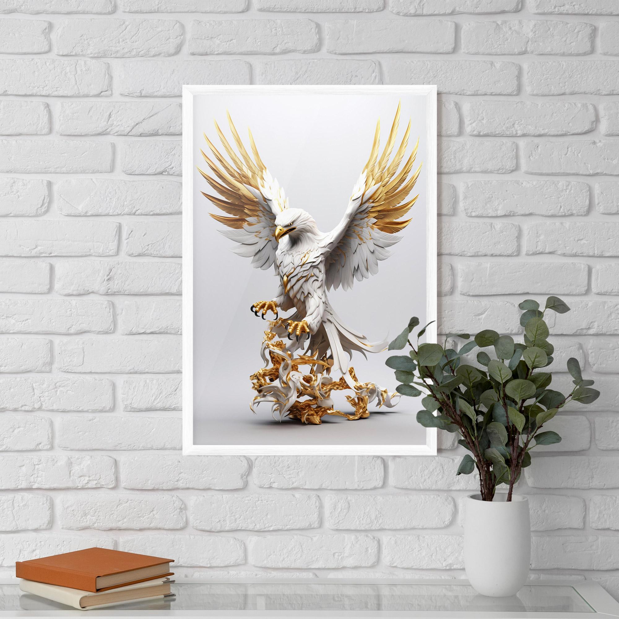Рамкиран постер Gold 3d Eagle mockup 5