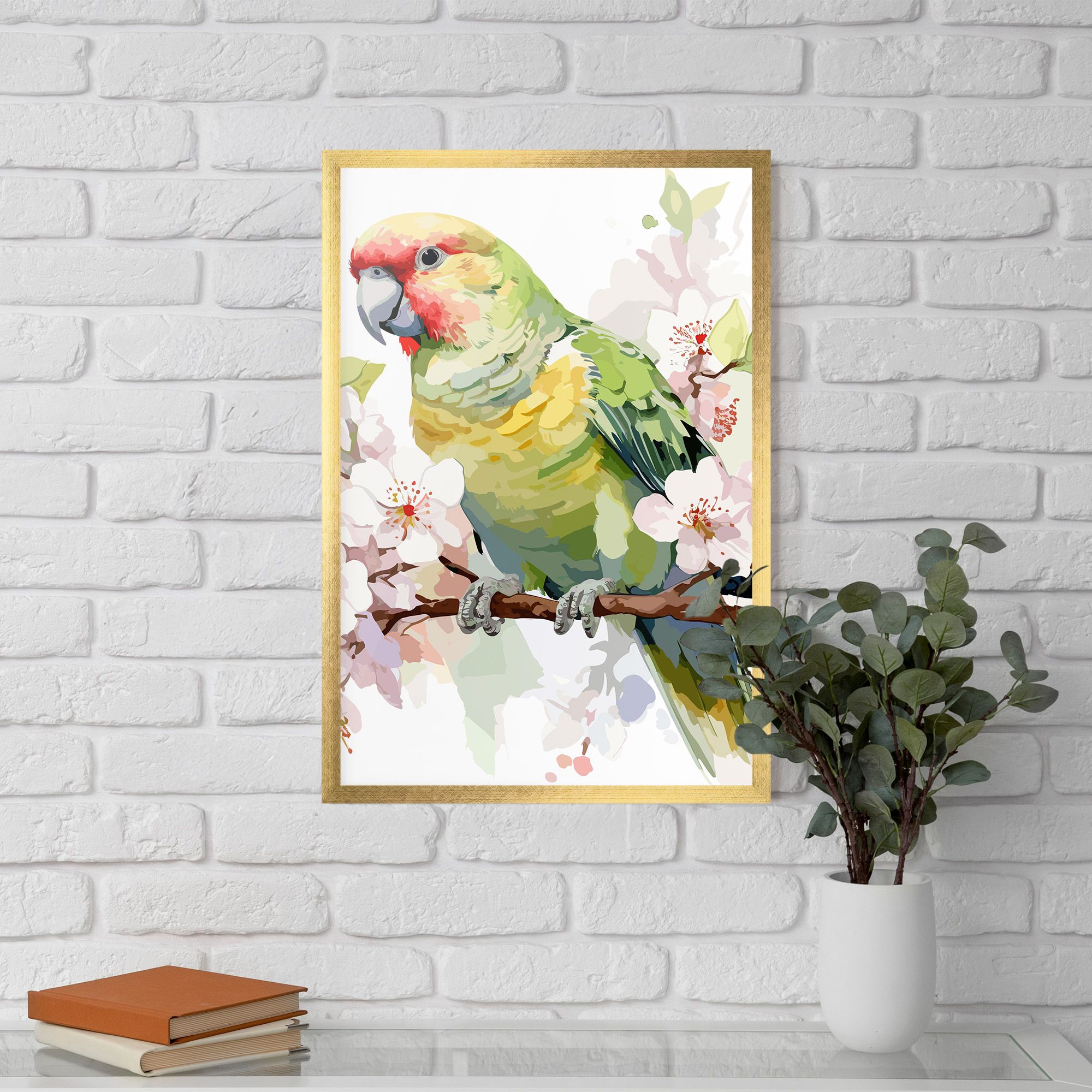 Cute Green Parrot mockup 5