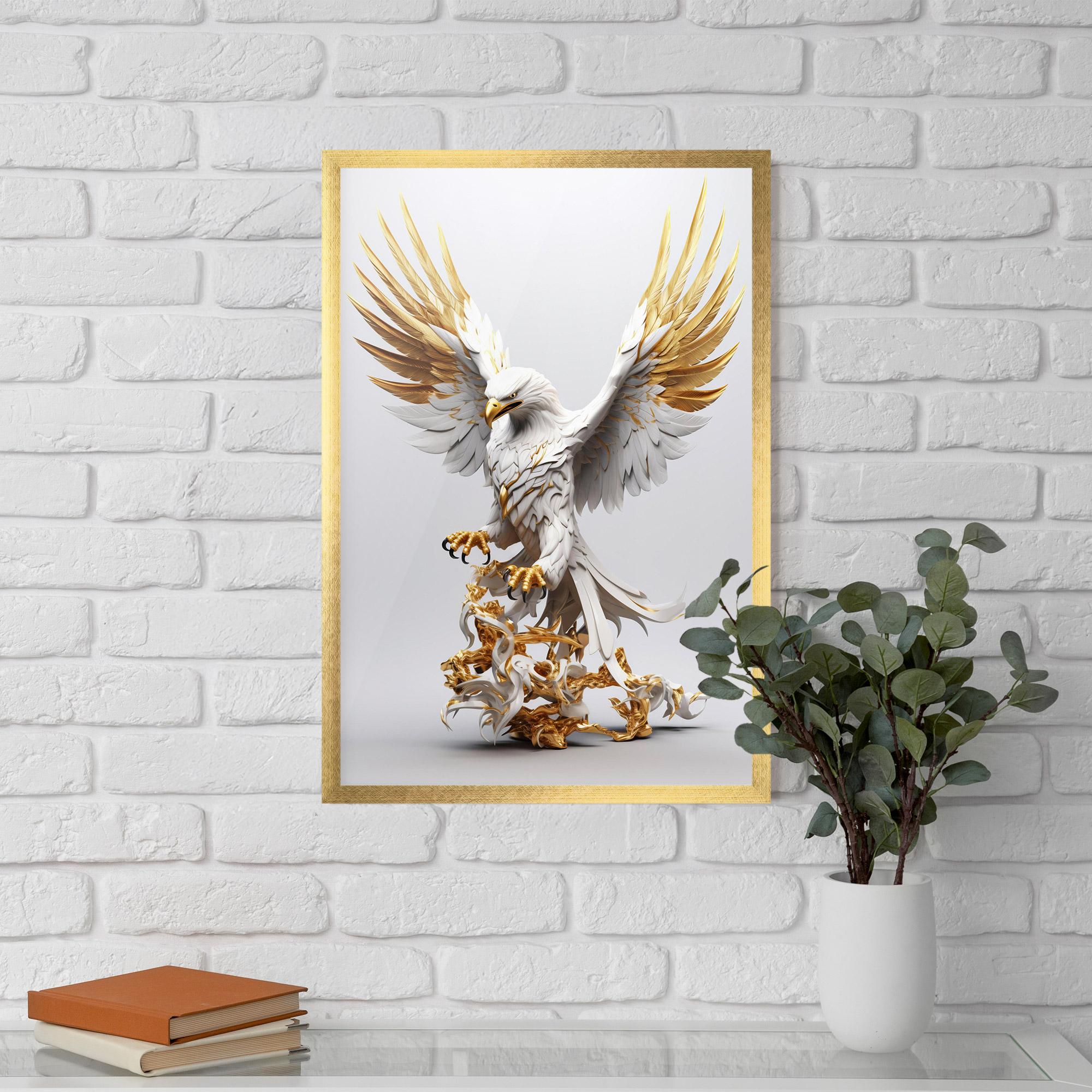 Рамкиран постер Gold 3d Eagle mockup 5