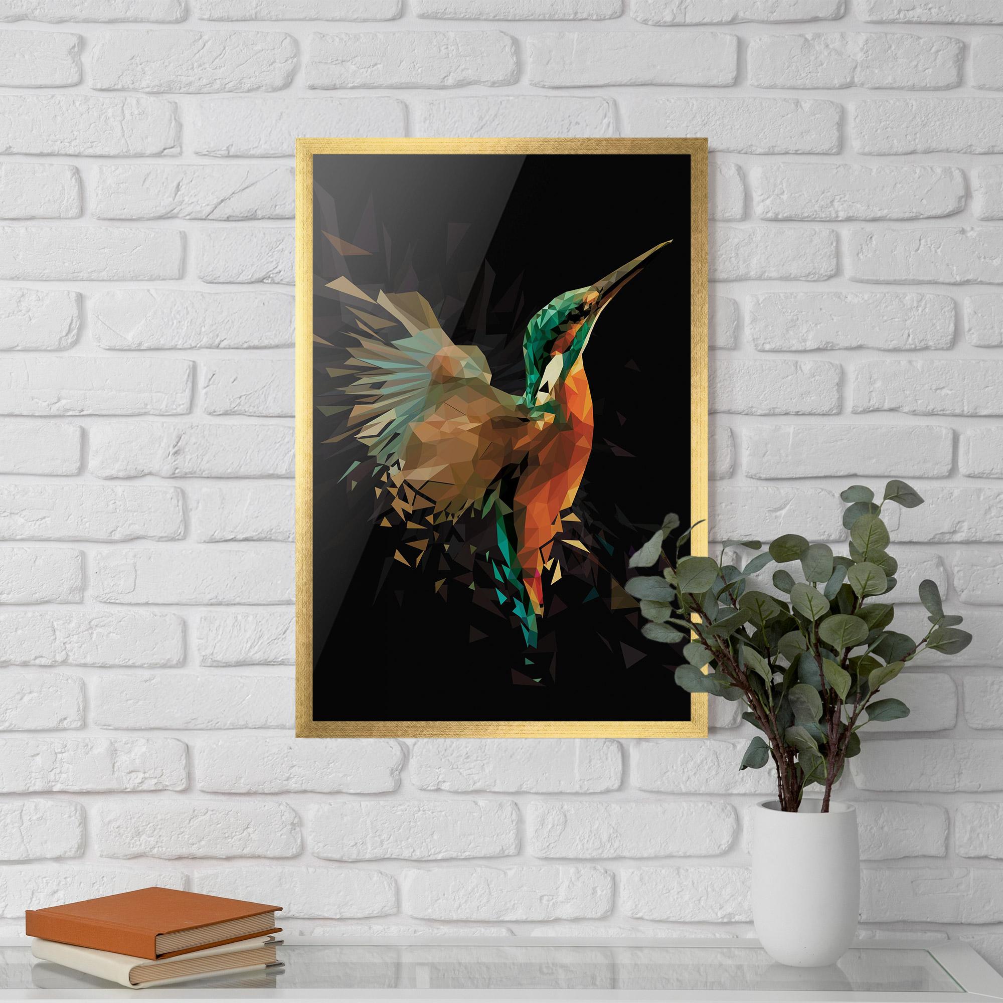 Рамкиран постер Hummingbird Splash mockup 5