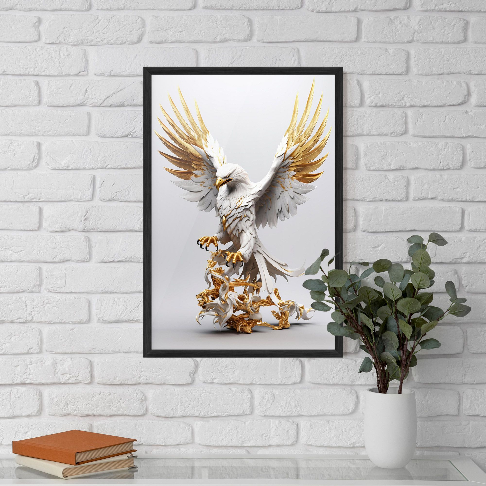 Gold 3d Eagle mockup 5