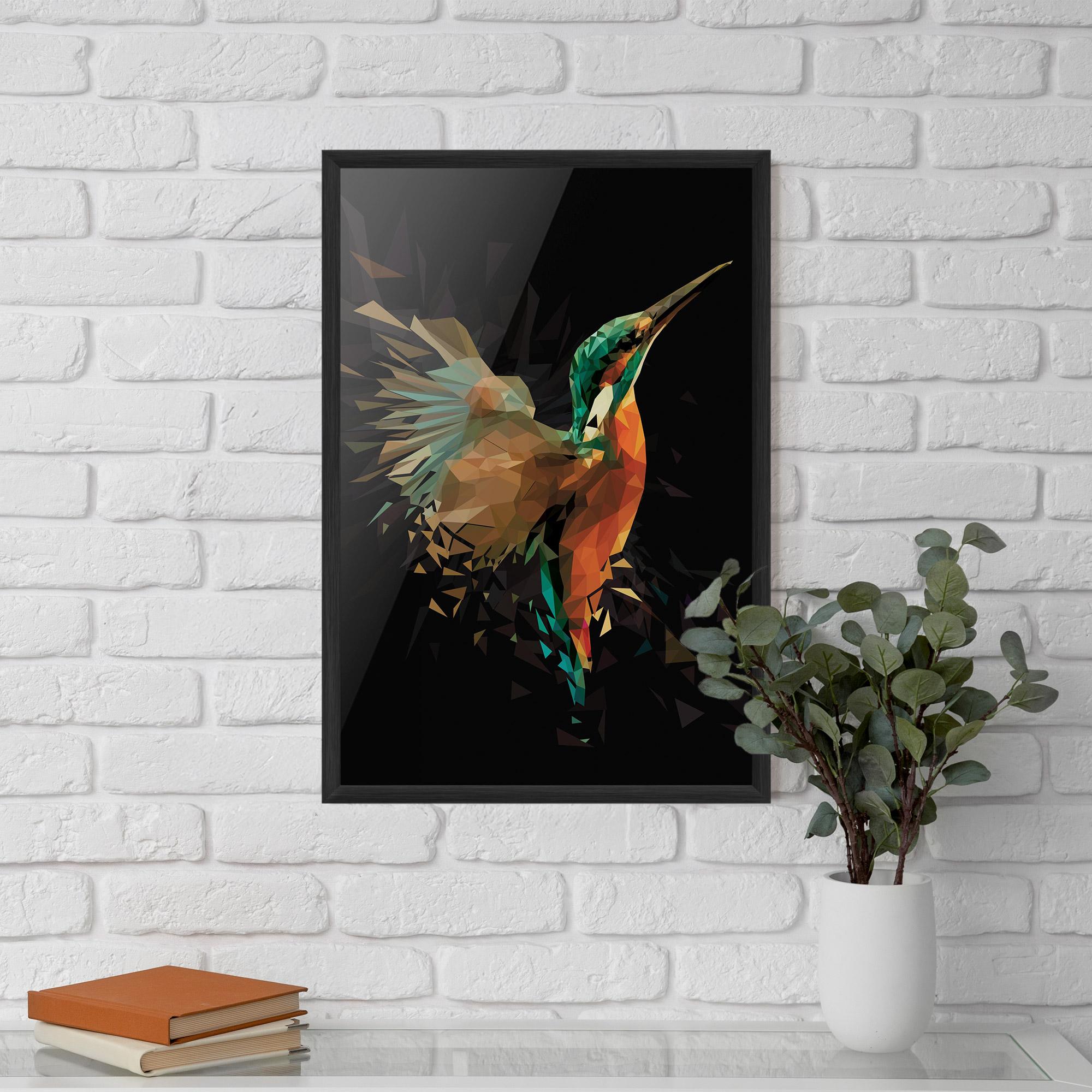 Рамкиран постер Hummingbird Splash mockup 5