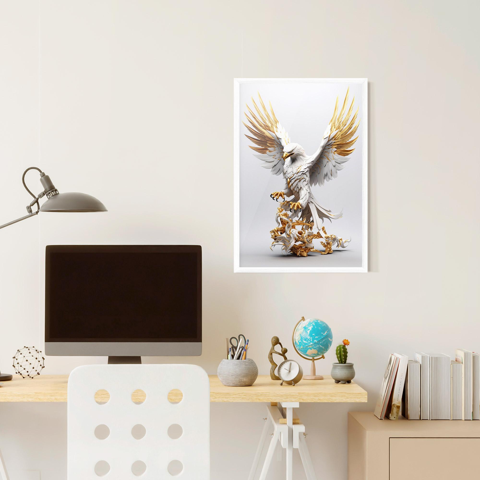 Рамкиран постер Gold 3d Eagle mockup 6