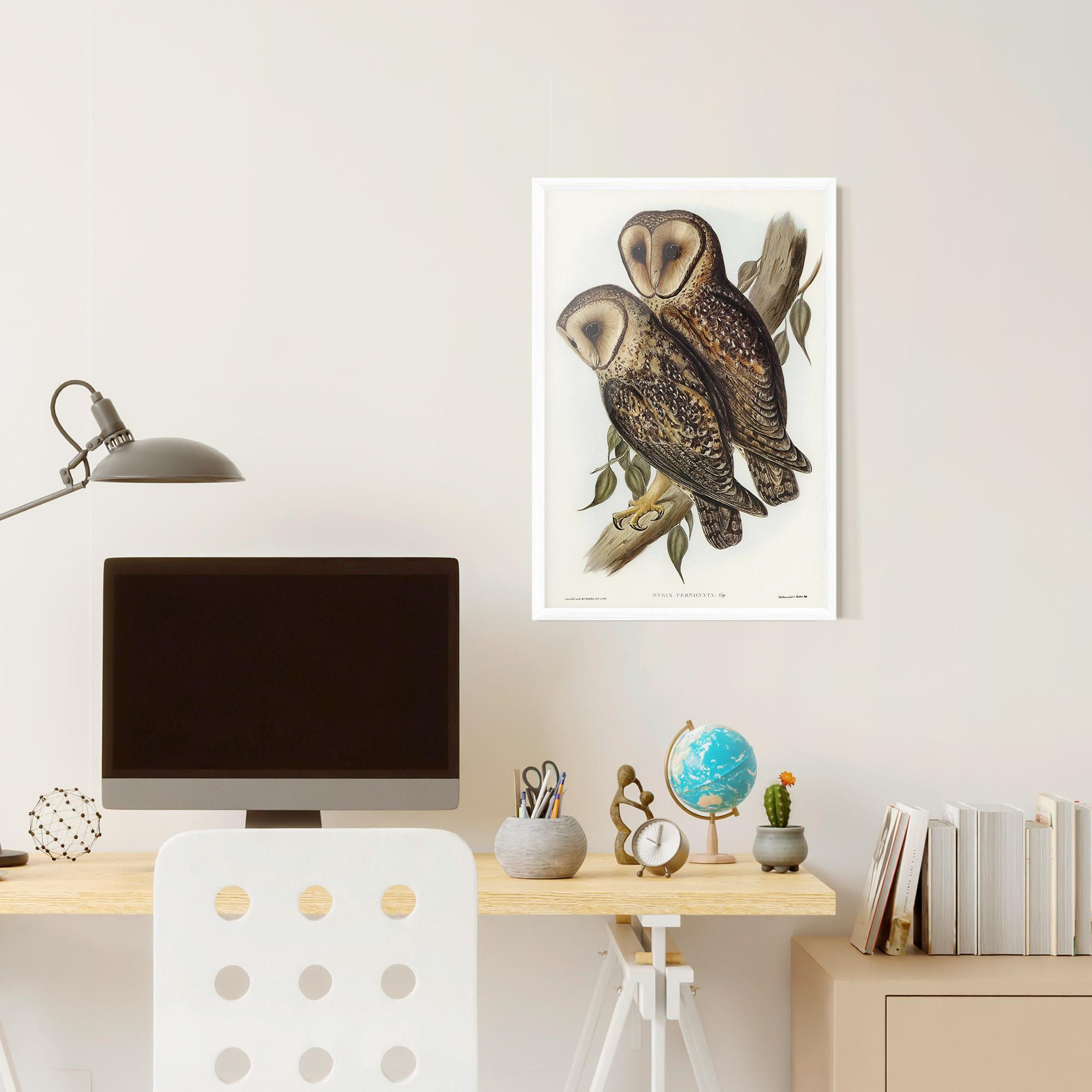 Рамкиран постер Owl Family mockup 6