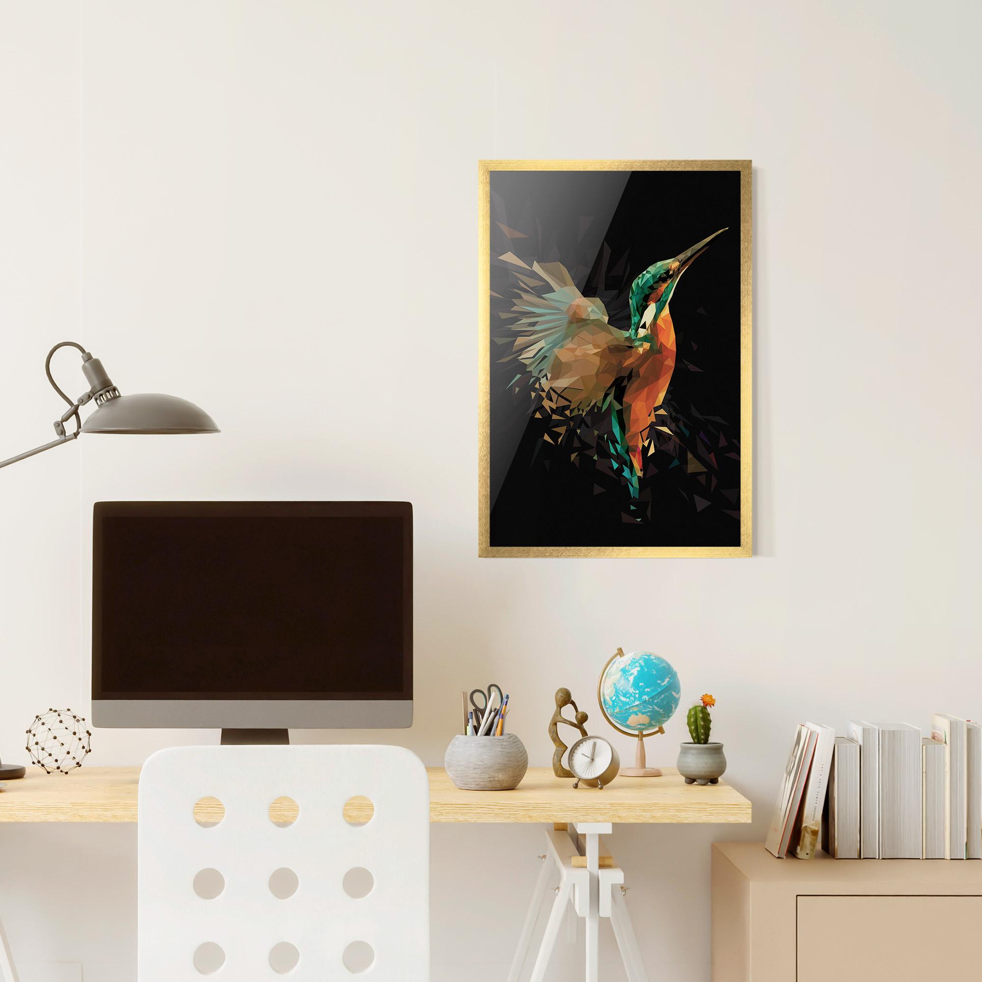 Рамкиран постер Hummingbird Splash mockup 6