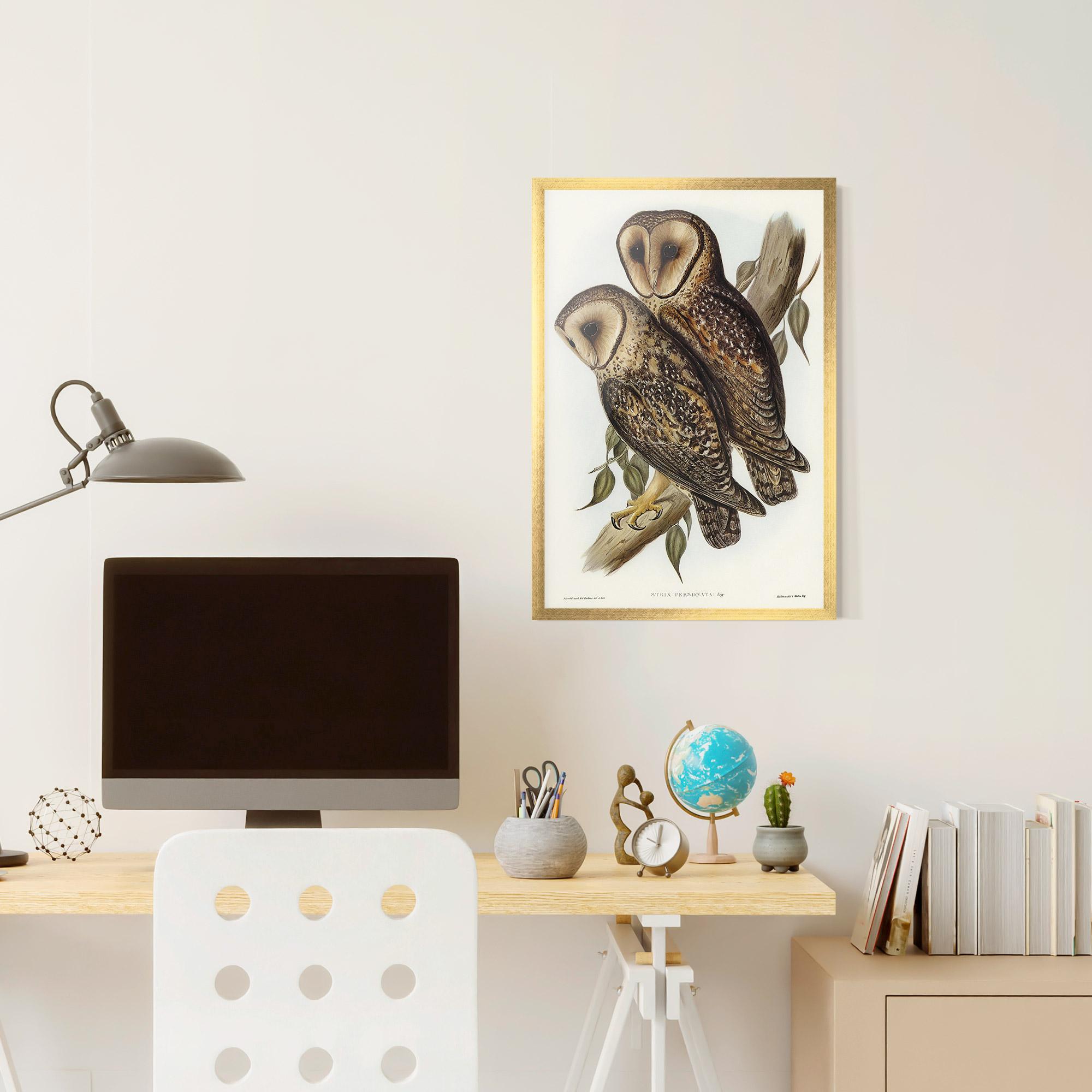 Рамкиран постер Owl Family mockup 6