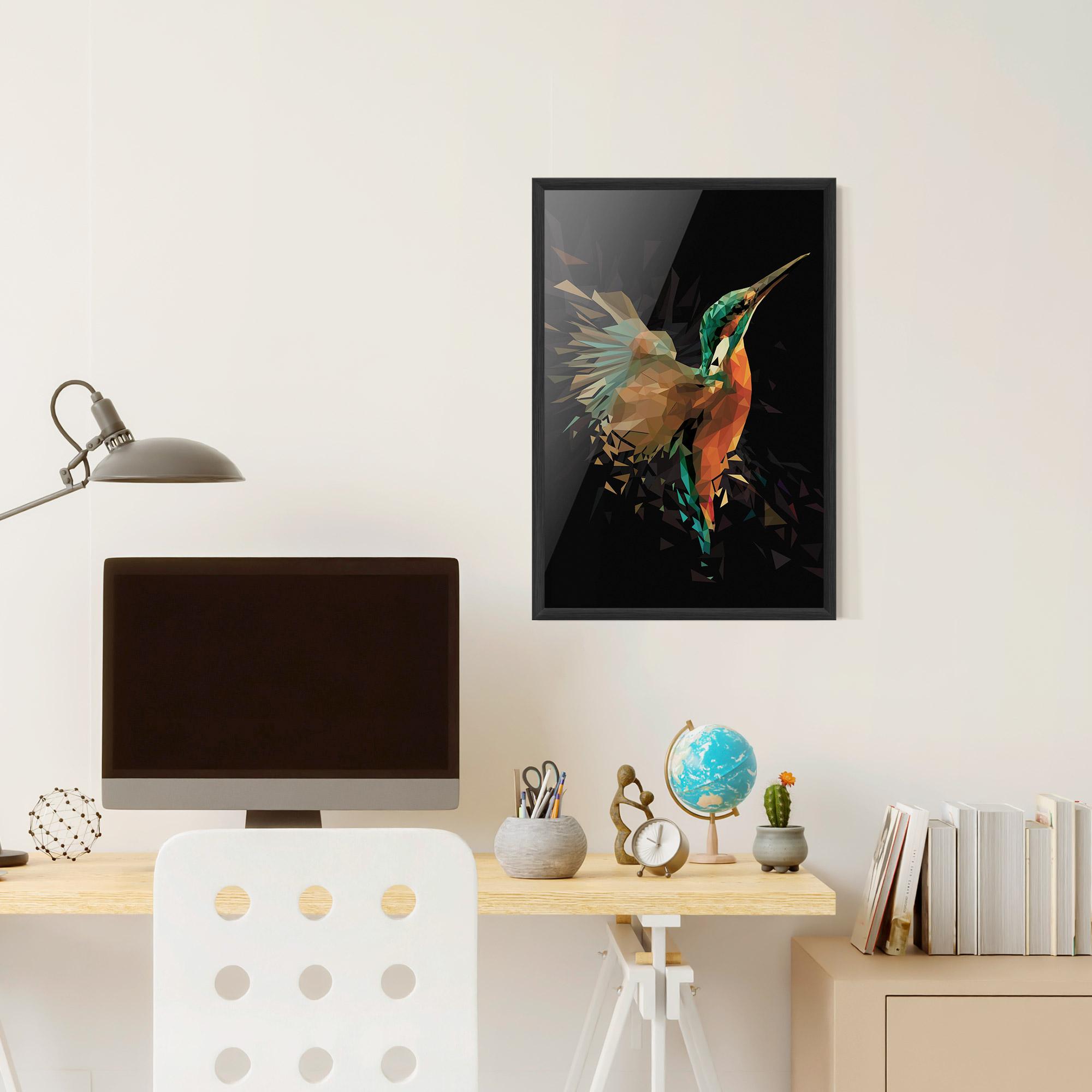 Рамкиран постер Hummingbird Splash mockup 6