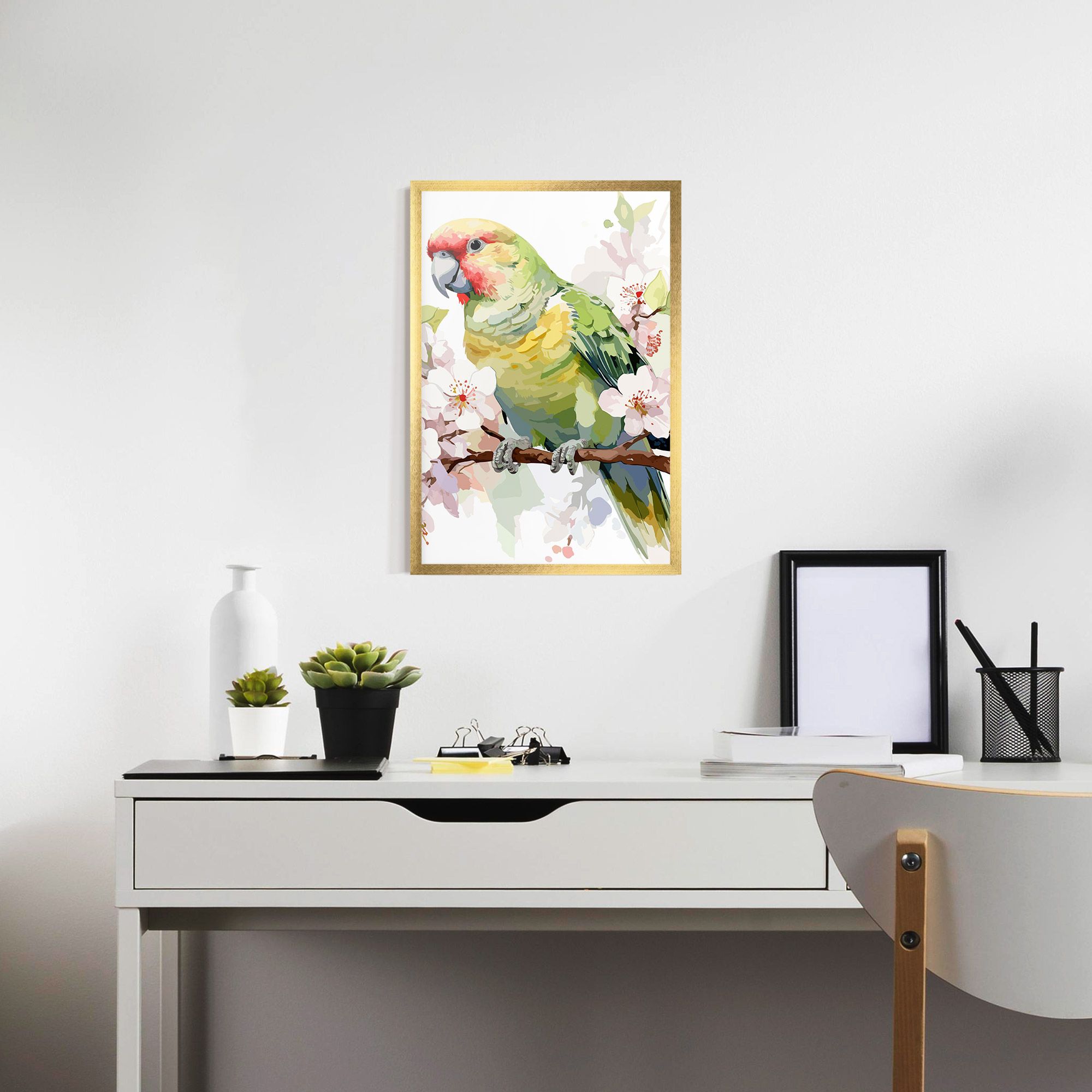 Cute Green Parrot mockup 7