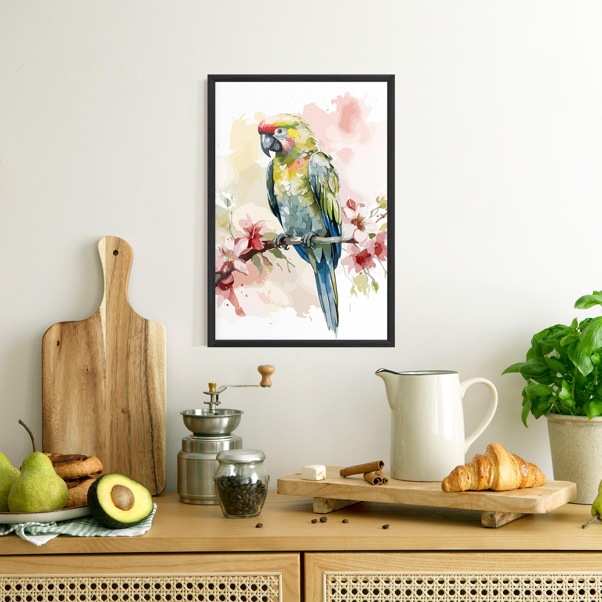 Рамкиран постер Beautiful Parrot mockup 8