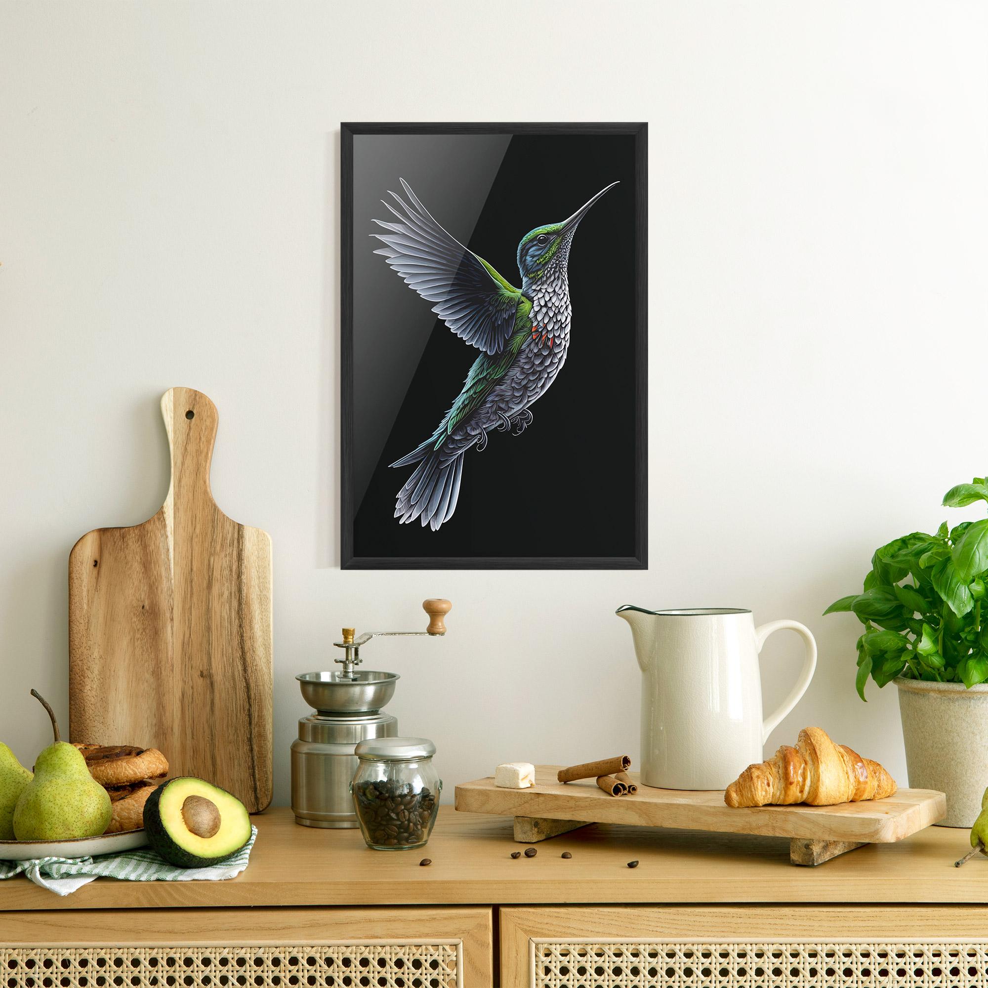 Рамкиран постер Green Hummingbird mockup 8