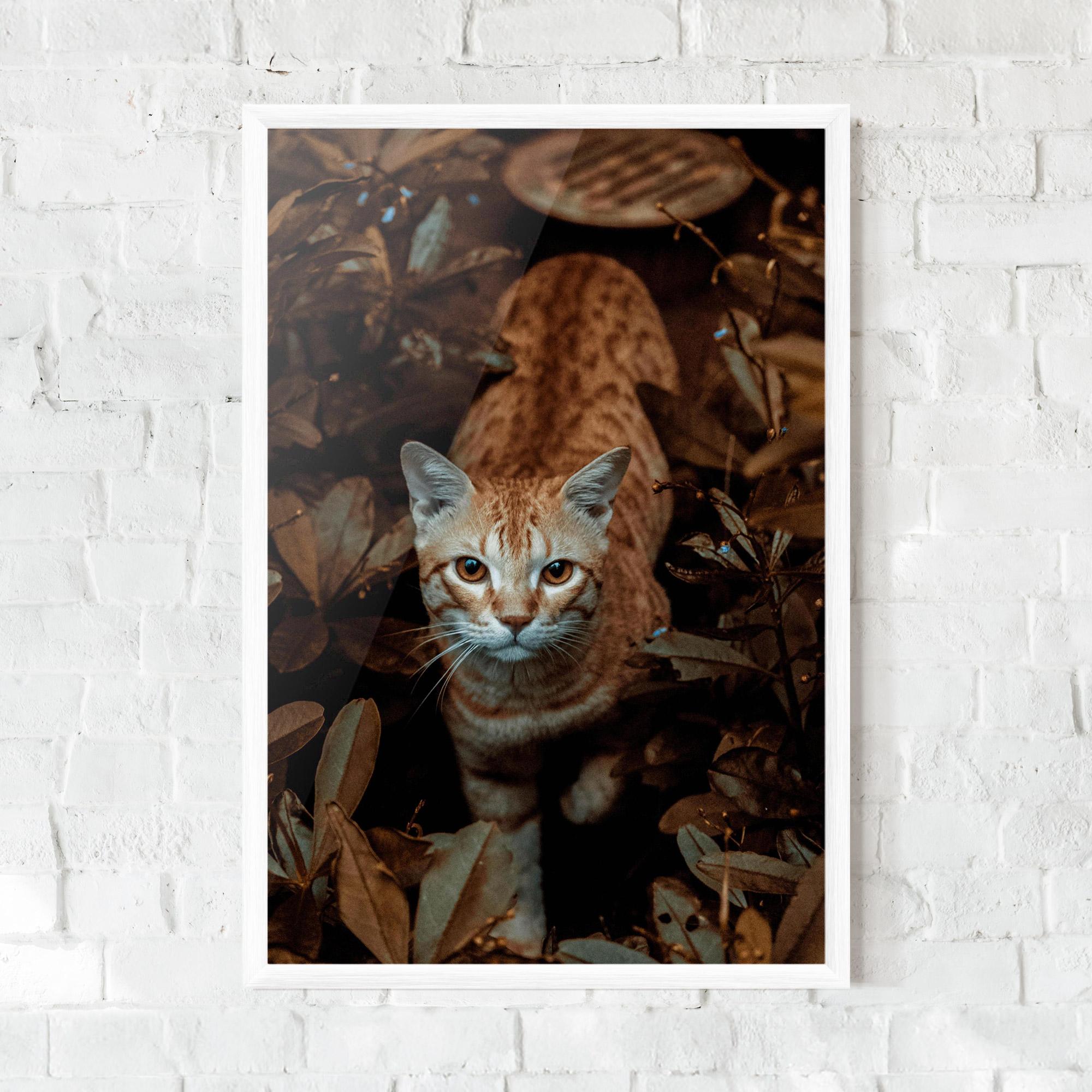 Рамкиран постер Autumn Orange Cat mockup 0