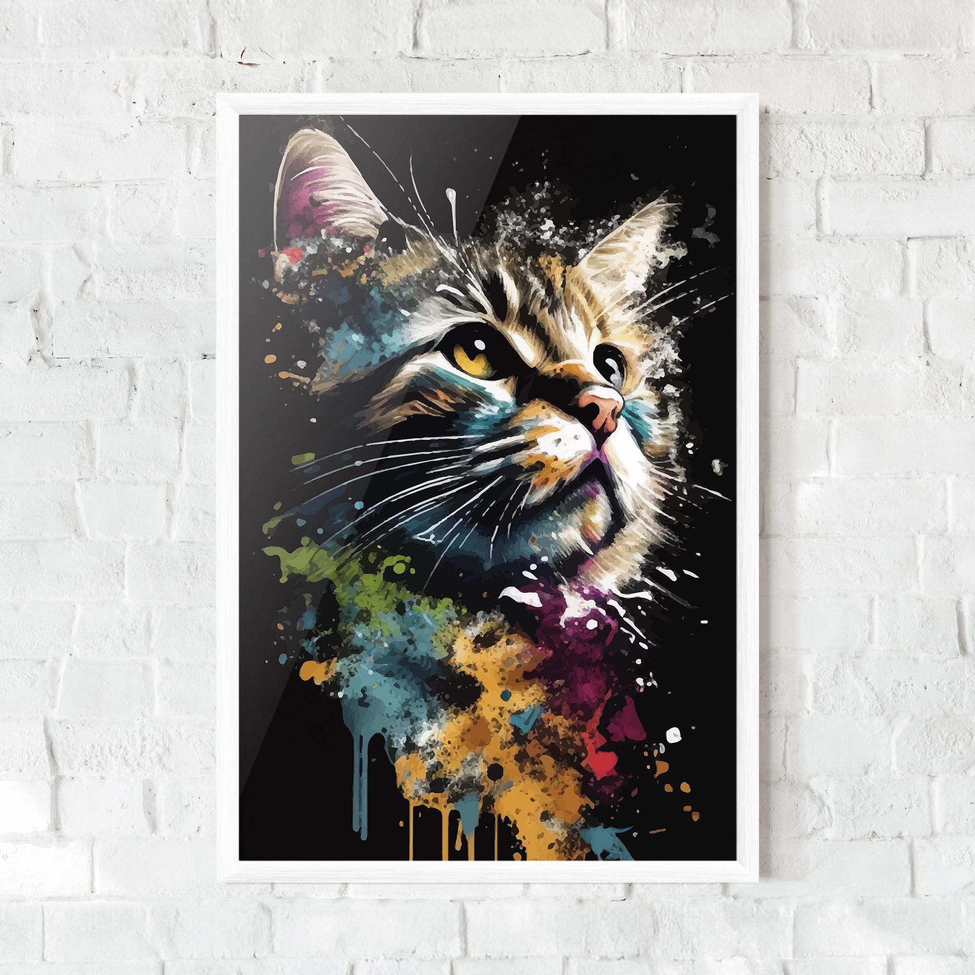 Рамкиран постер Painted Cat mockup 0