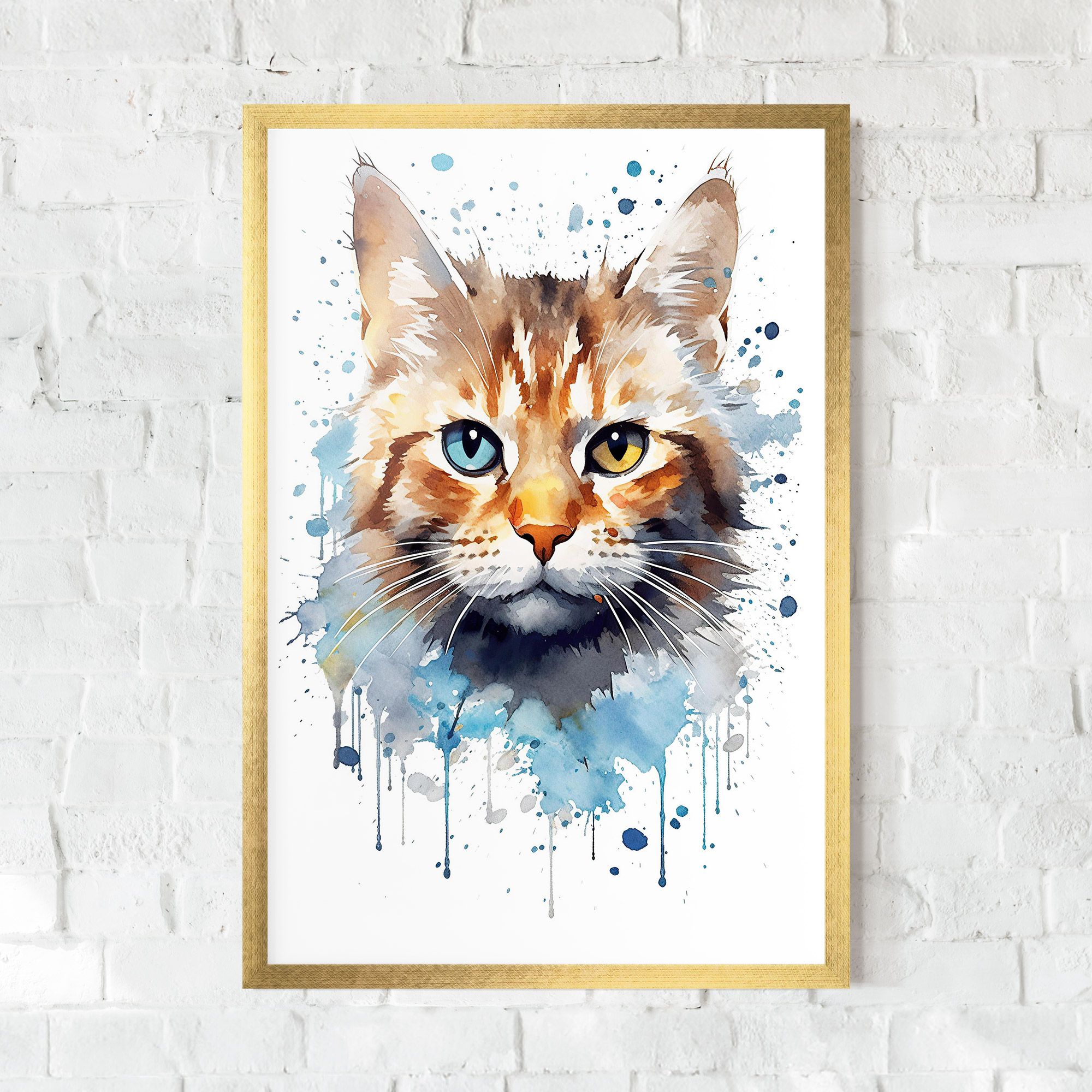 Orange Blue Eyes Cat mockup 0