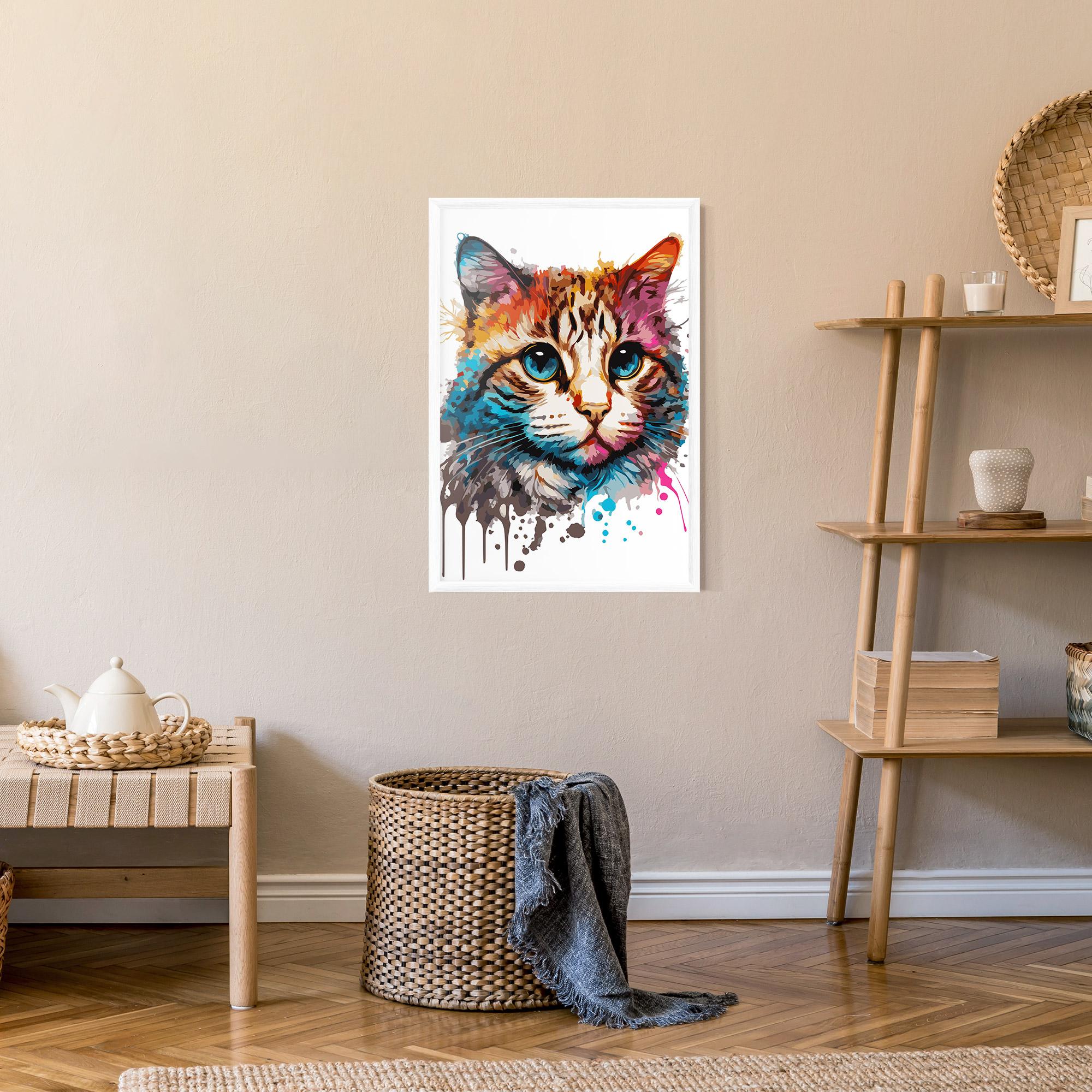 Рамкиран постер Blue Eyes Cat mockup 9