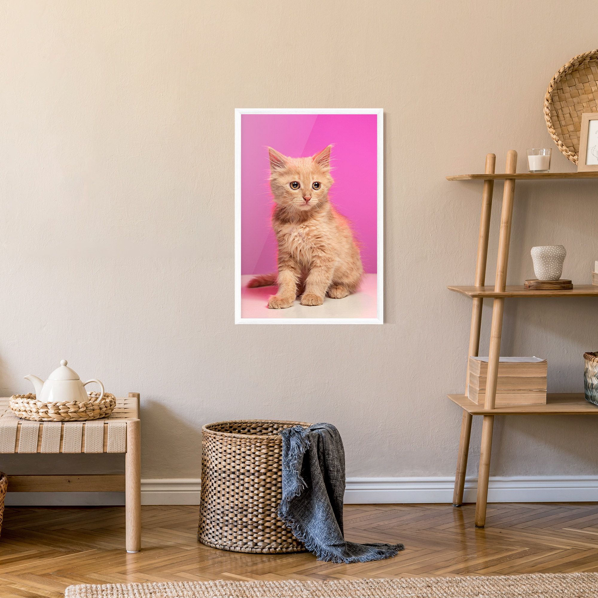 Orange Cat On Pink mockup 9