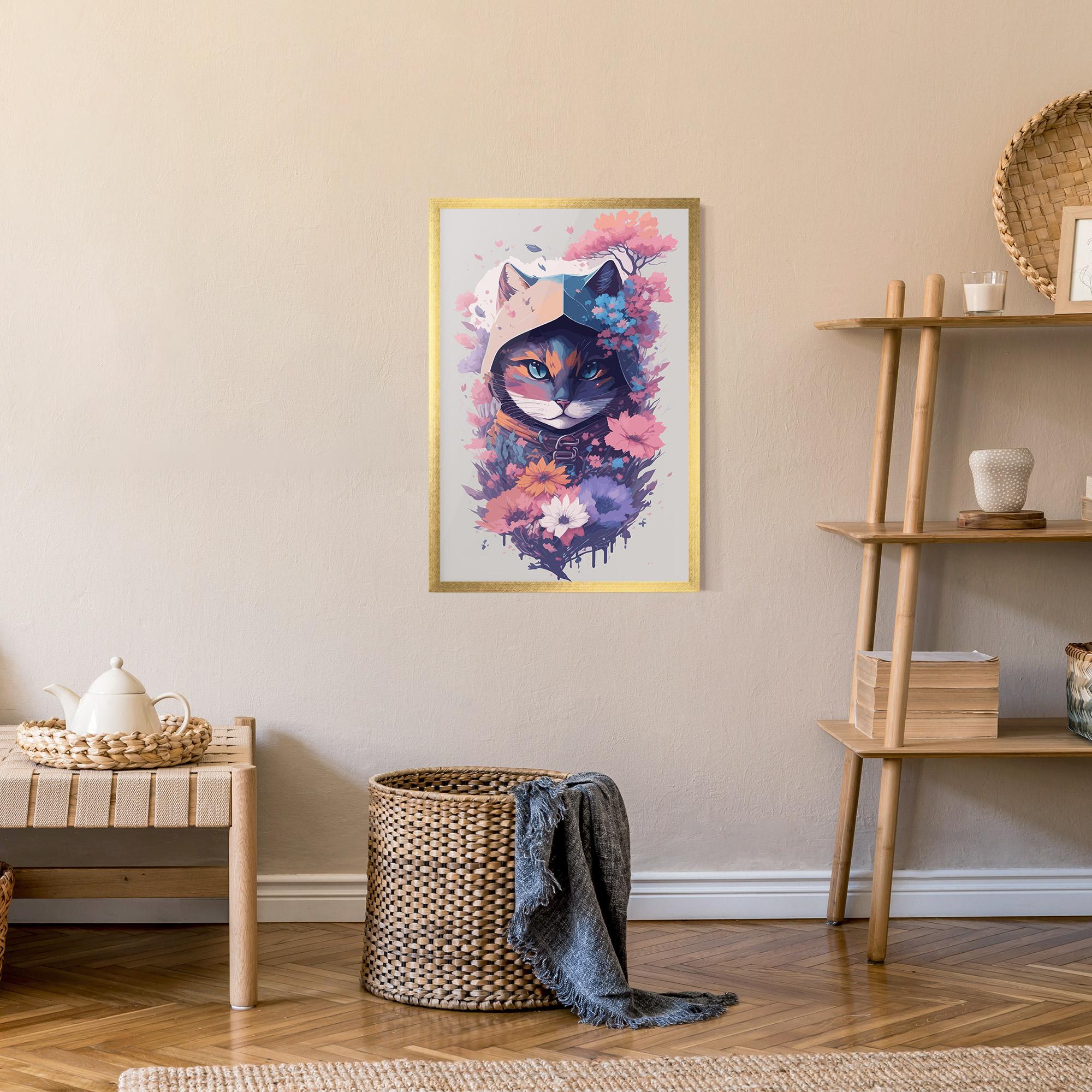 Рамкиран постер Purple Cat mockup 9