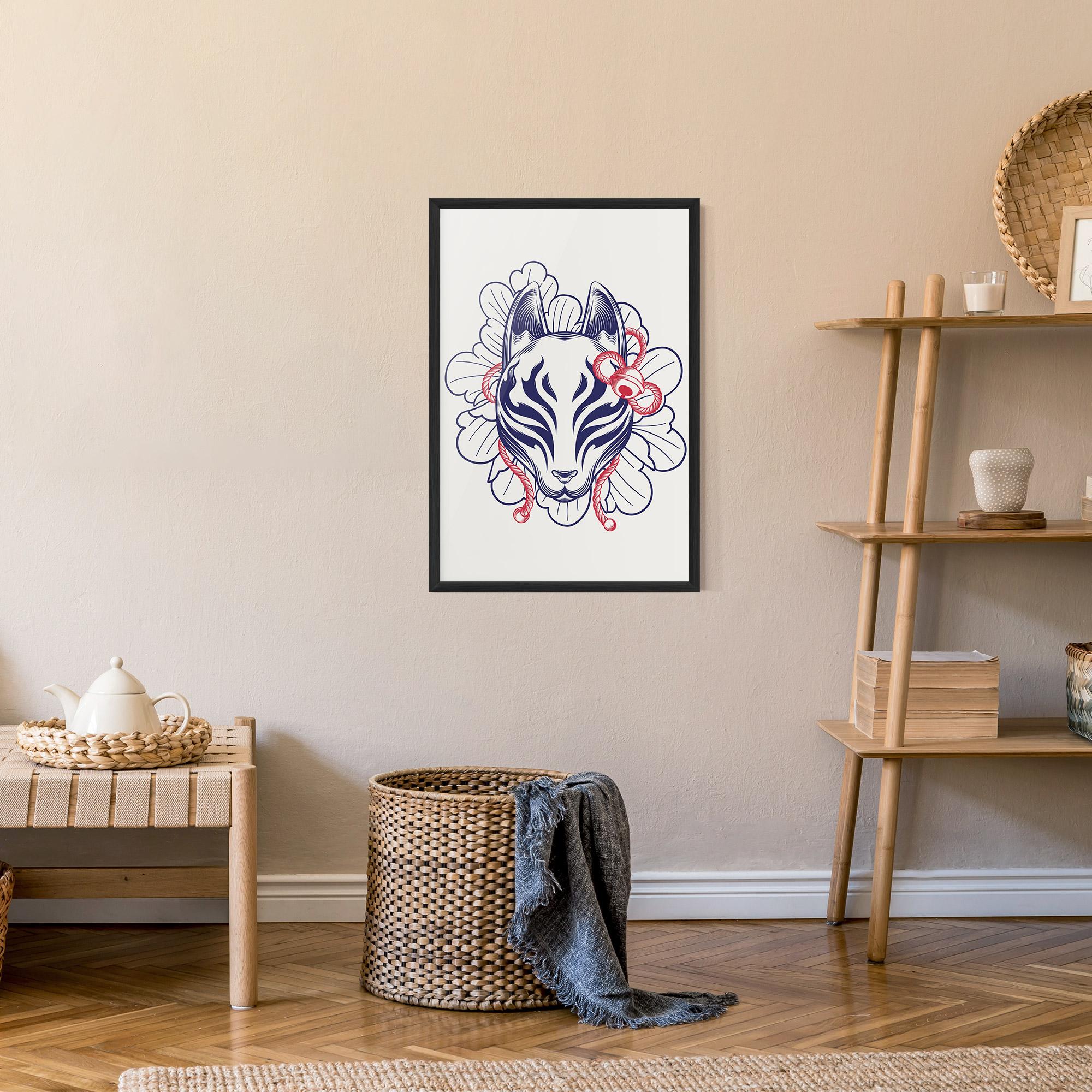 Рамкиран постер Asiatic Cat mockup 9