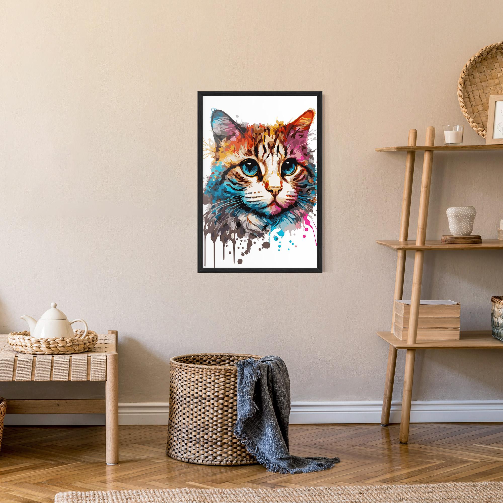 Рамкиран постер Blue Eyes Cat mockup 9