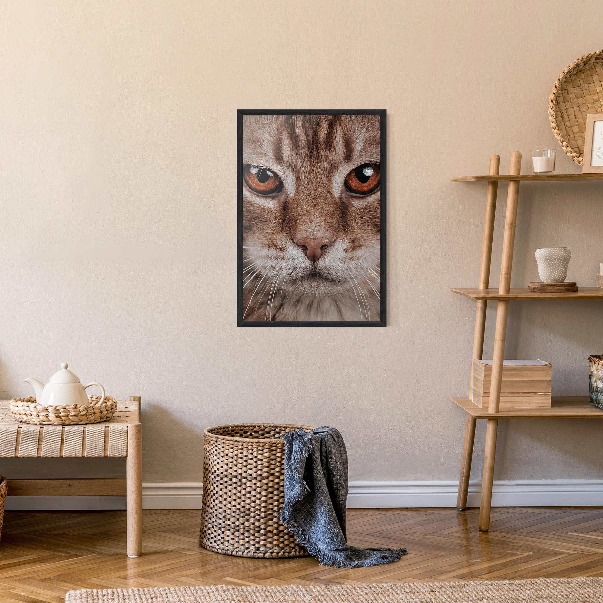 Рамкиран постер Fire Eyes Cat mockup 9