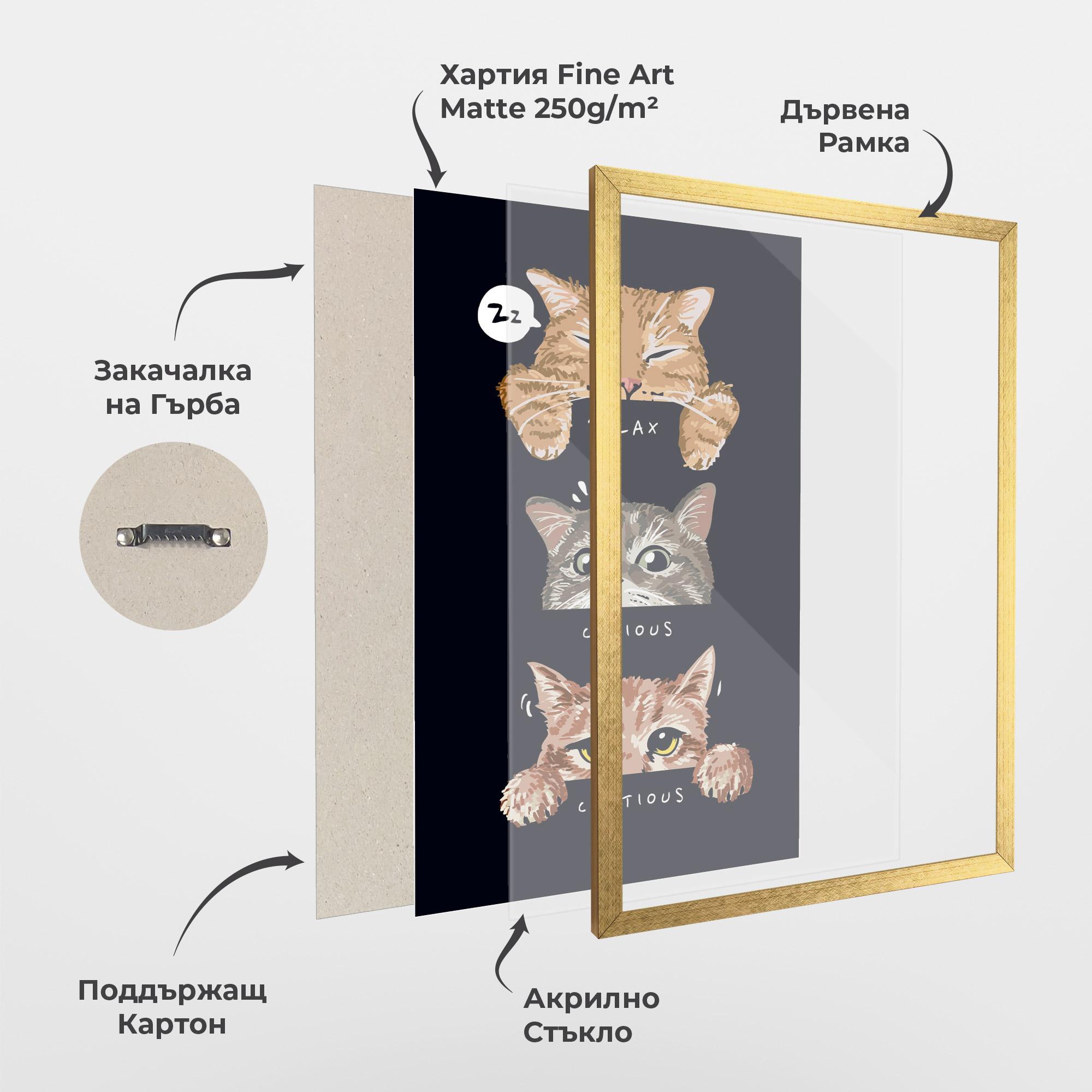 Рамкиран постер Relax Cat mockup 1