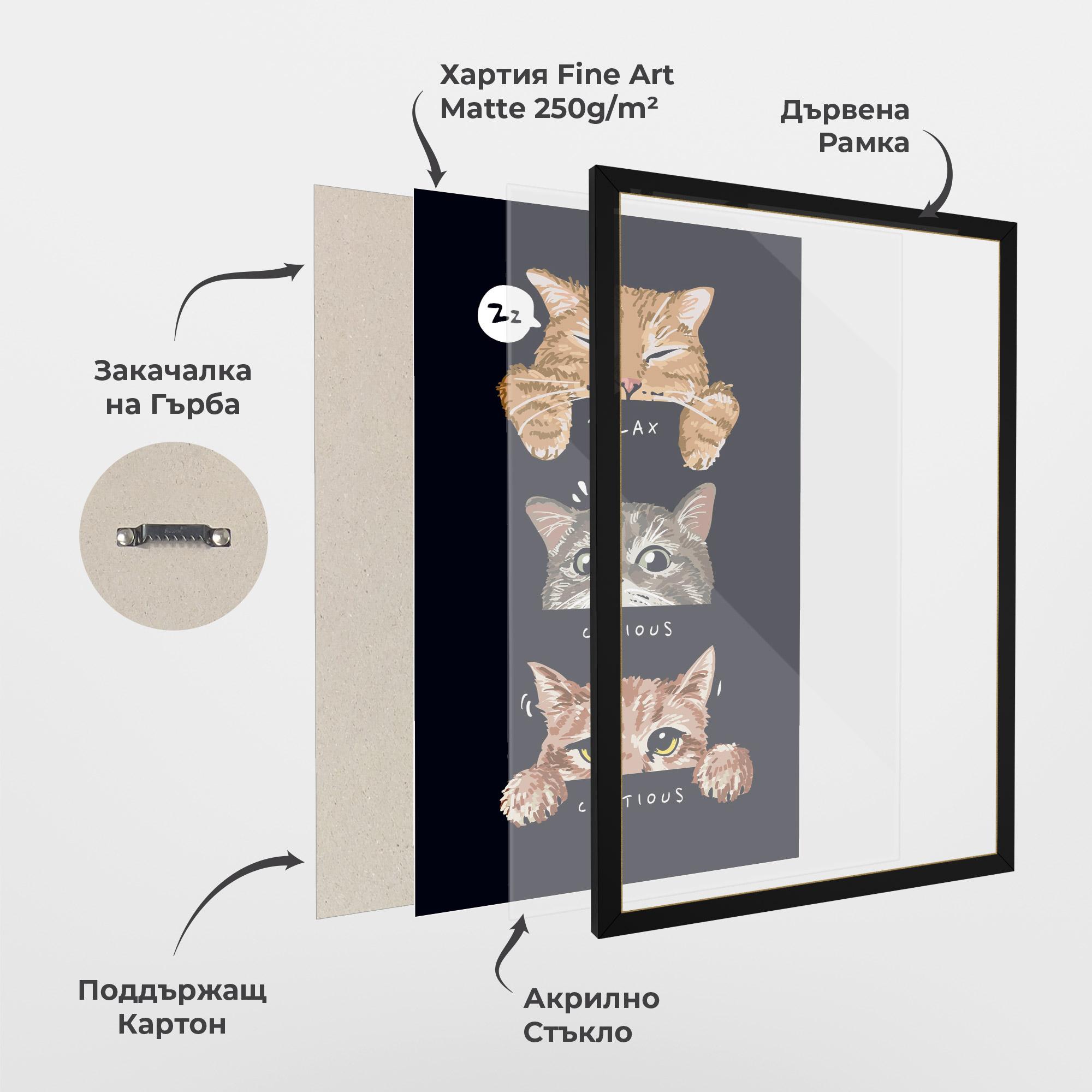 Рамкиран постер Relax Cat mockup 1