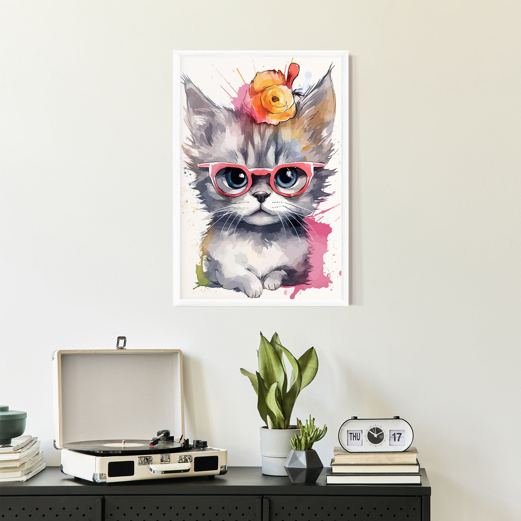 Adorable Grey Cat mockup 2