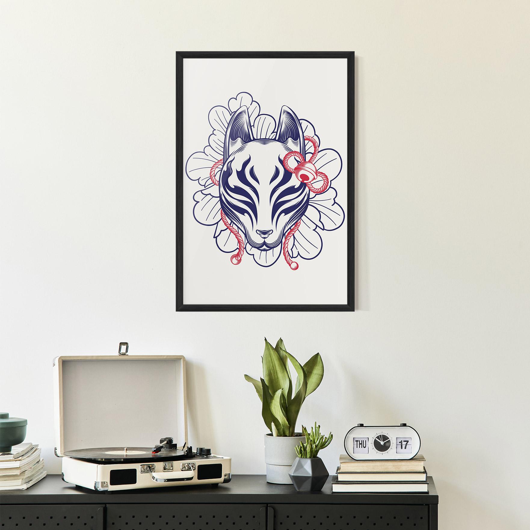 Рамкиран постер Asiatic Cat mockup 2