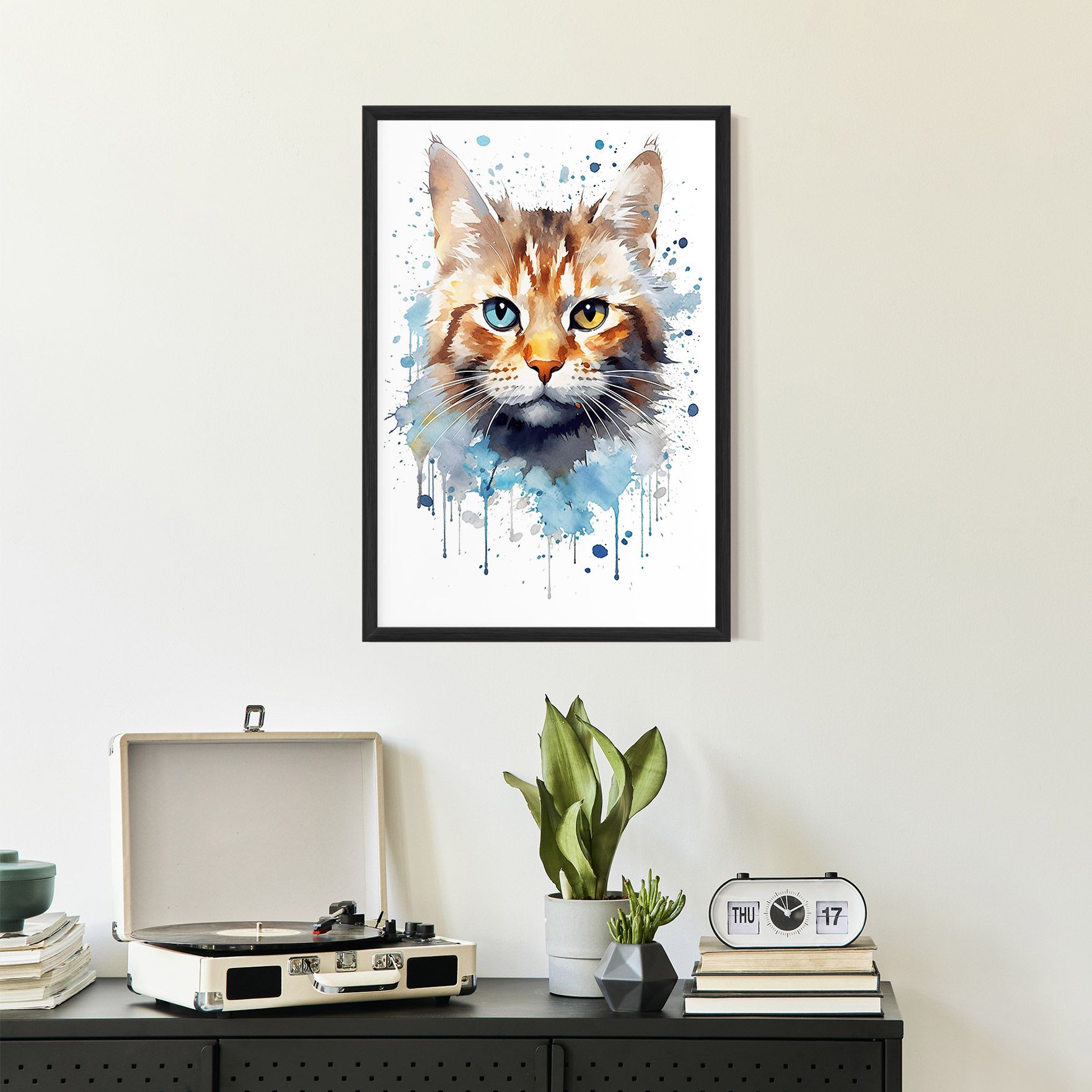 Orange Blue Eyes Cat mockup 2