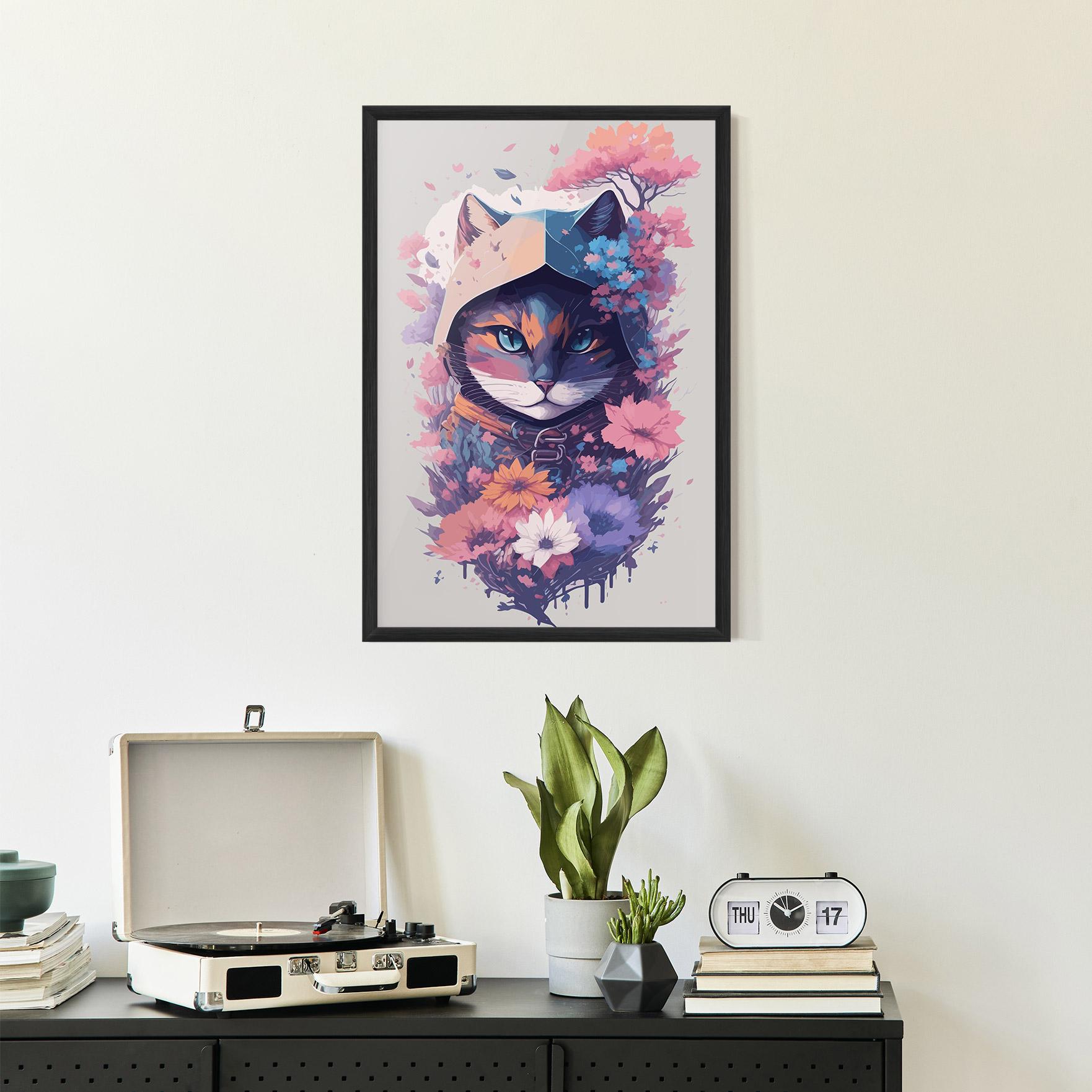 Рамкиран постер Purple Cat mockup 2