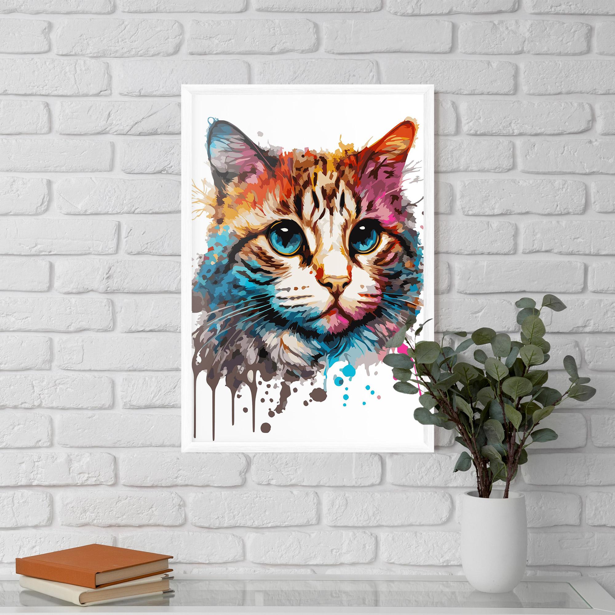 Рамкиран постер Blue Eyes Cat mockup 5