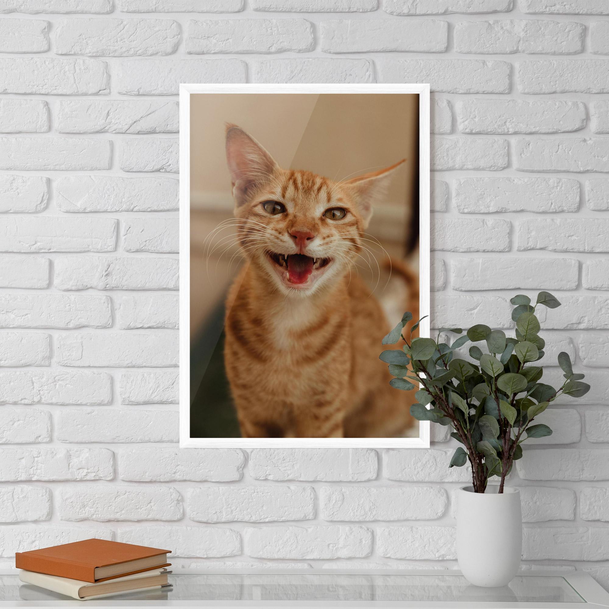 Рамкиран постер Orange Cat Smiling mockup 5