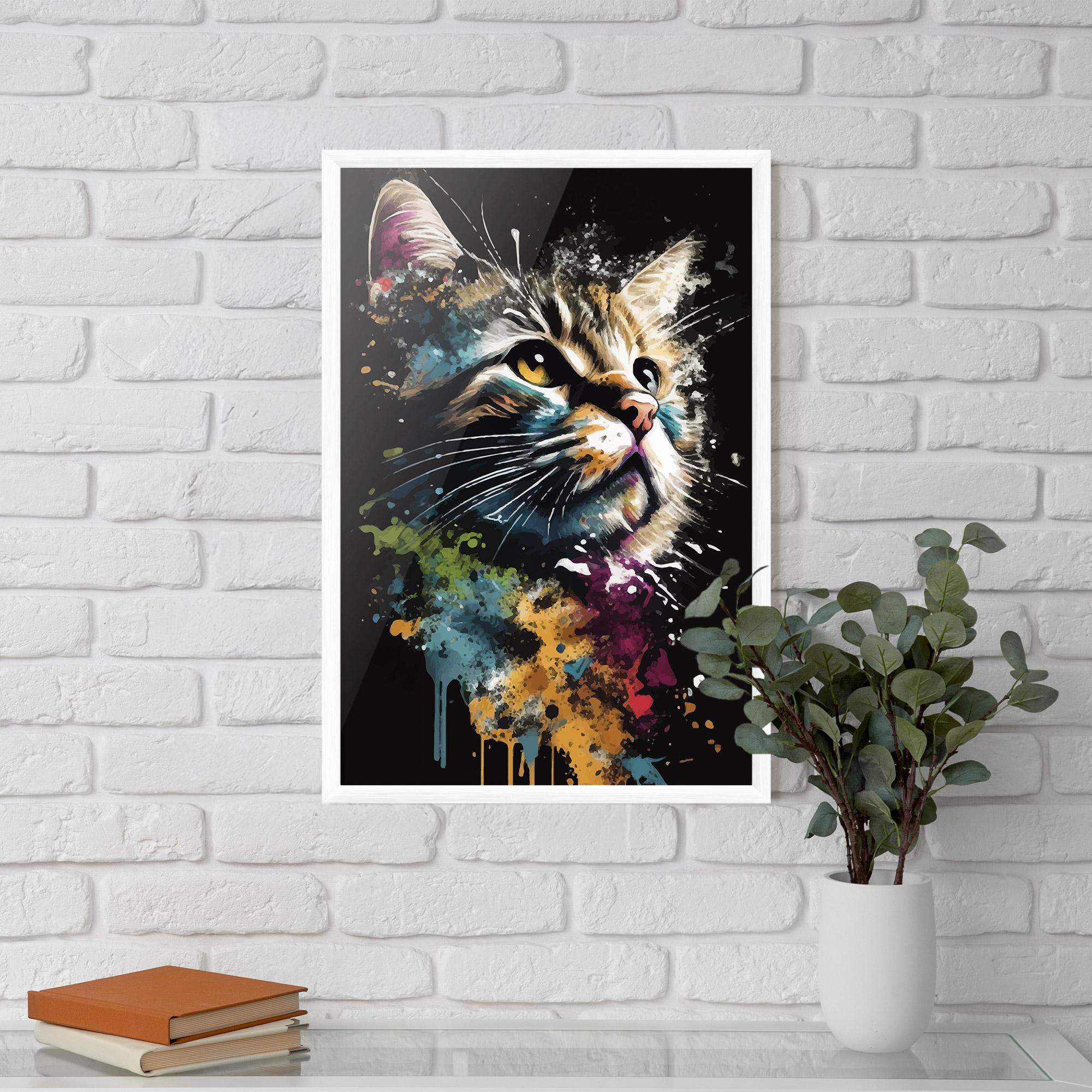 Рамкиран постер Painted Cat mockup 5