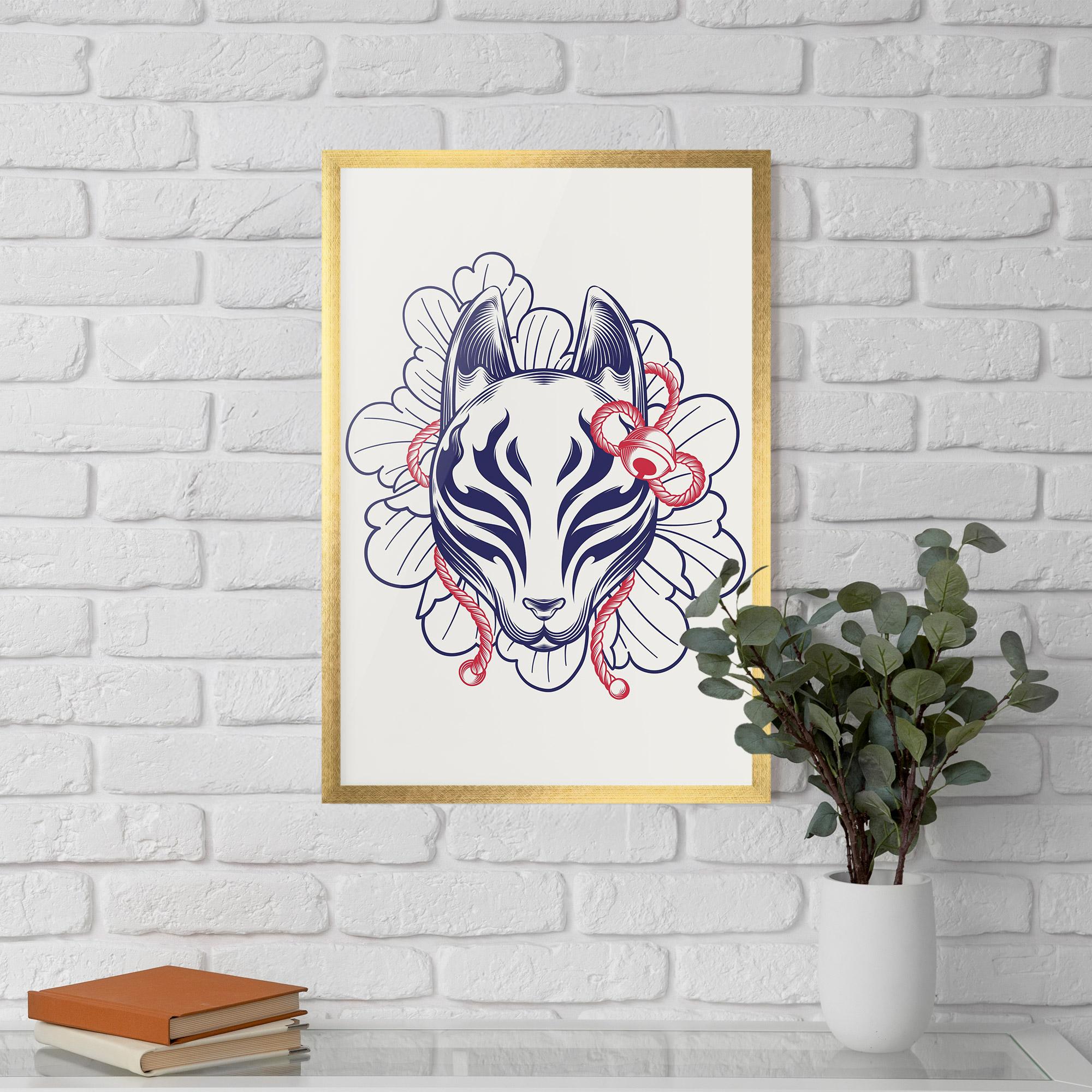 Рамкиран постер Asiatic Cat mockup 5