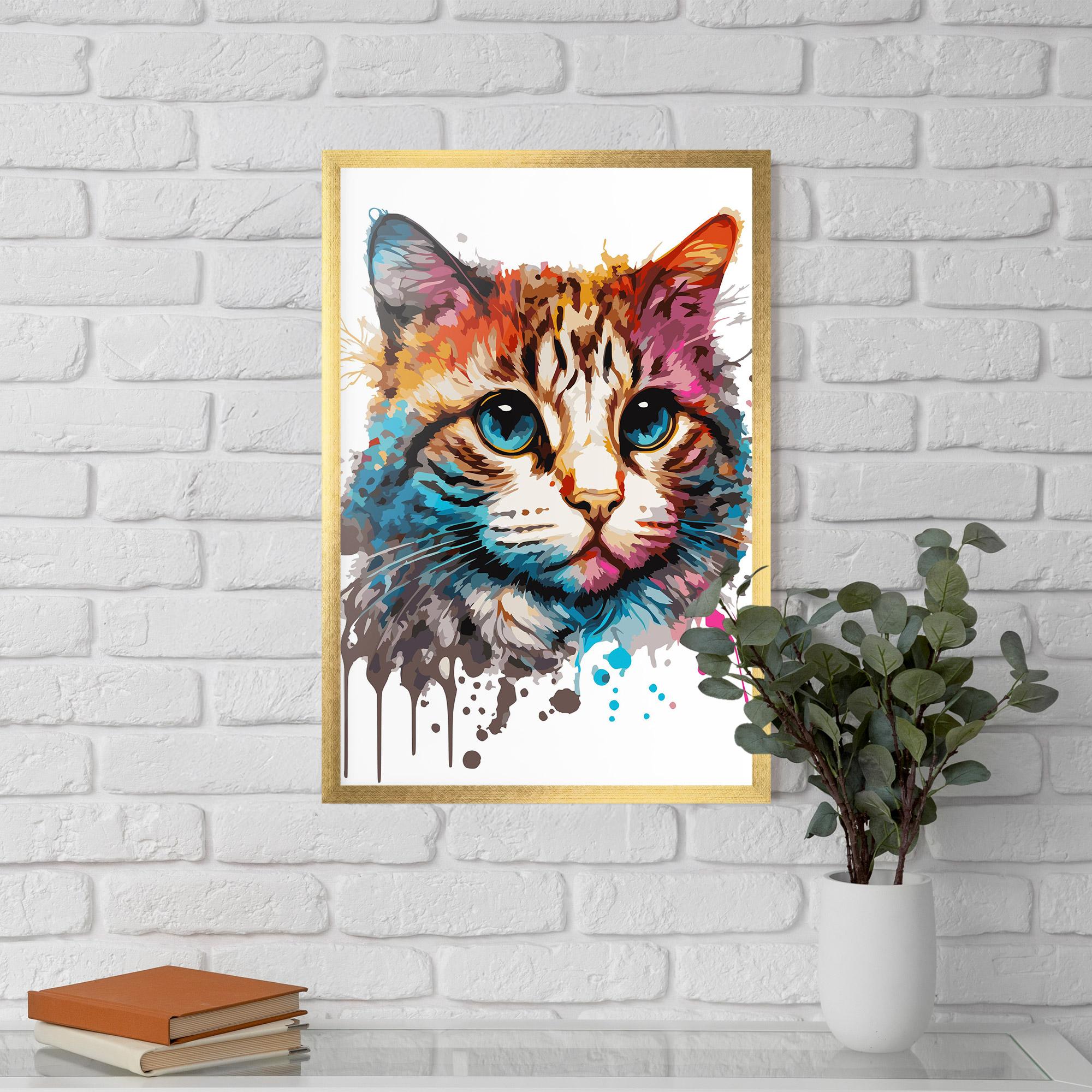 Рамкиран постер Blue Eyes Cat mockup 5