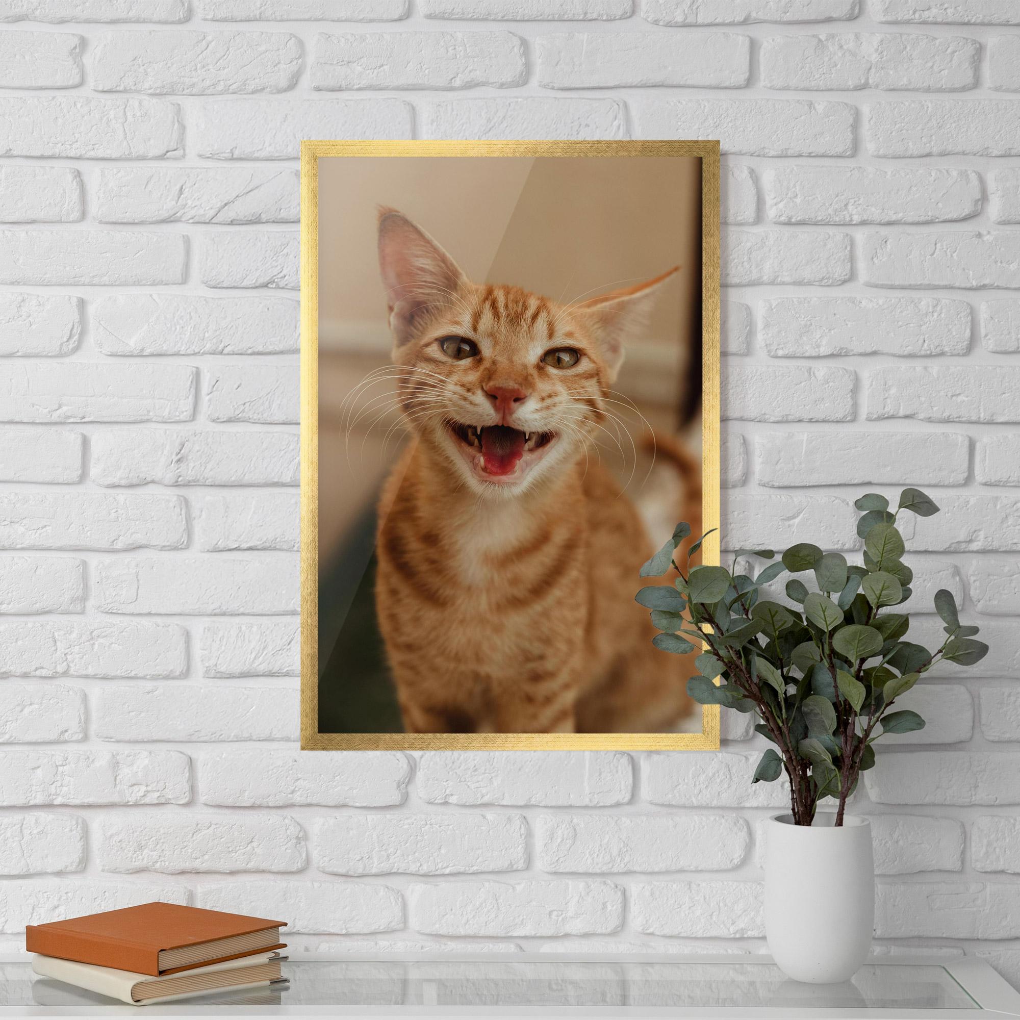 Рамкиран постер Orange Cat Smiling mockup 5