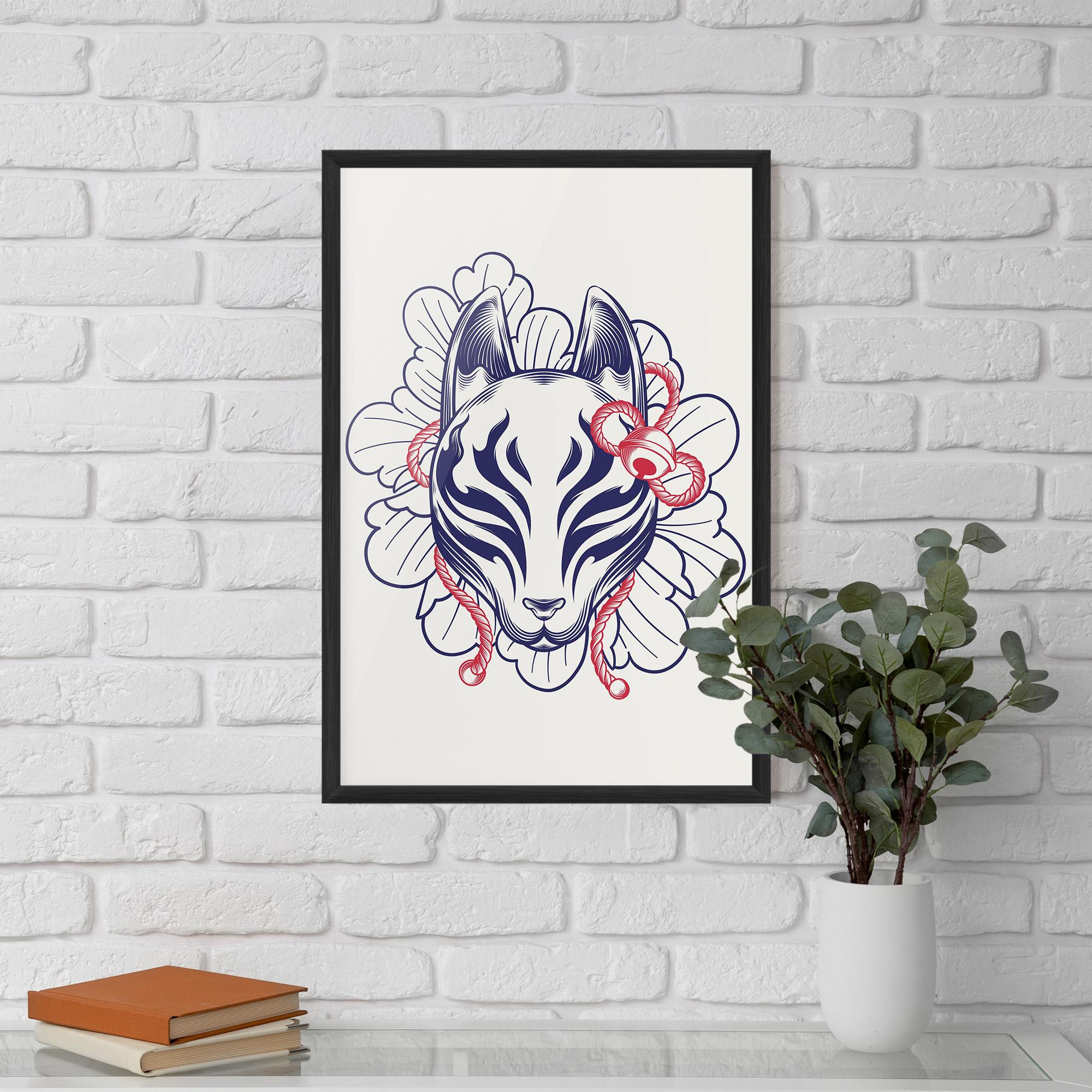 Рамкиран постер Asiatic Cat mockup 5