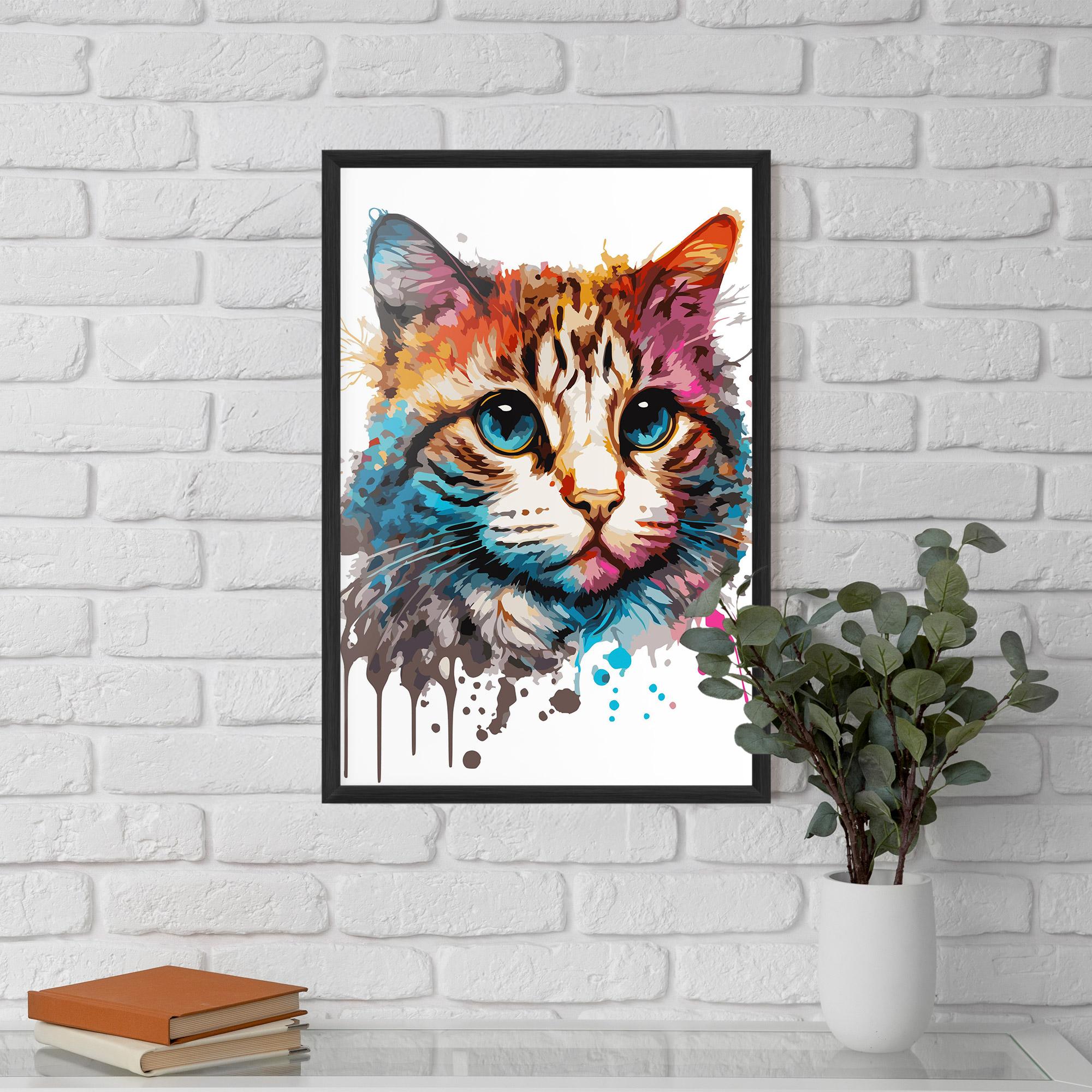 Рамкиран постер Blue Eyes Cat mockup 5