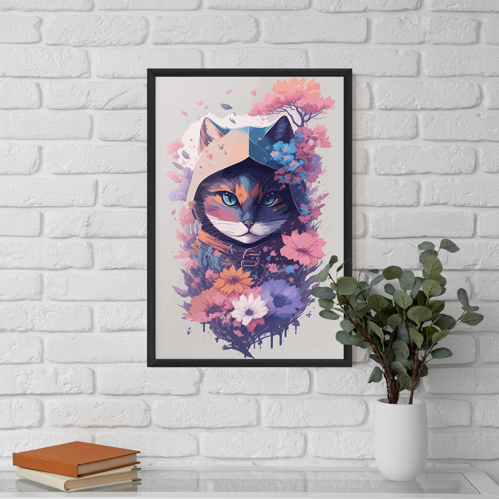 Рамкиран постер Purple Cat mockup 5