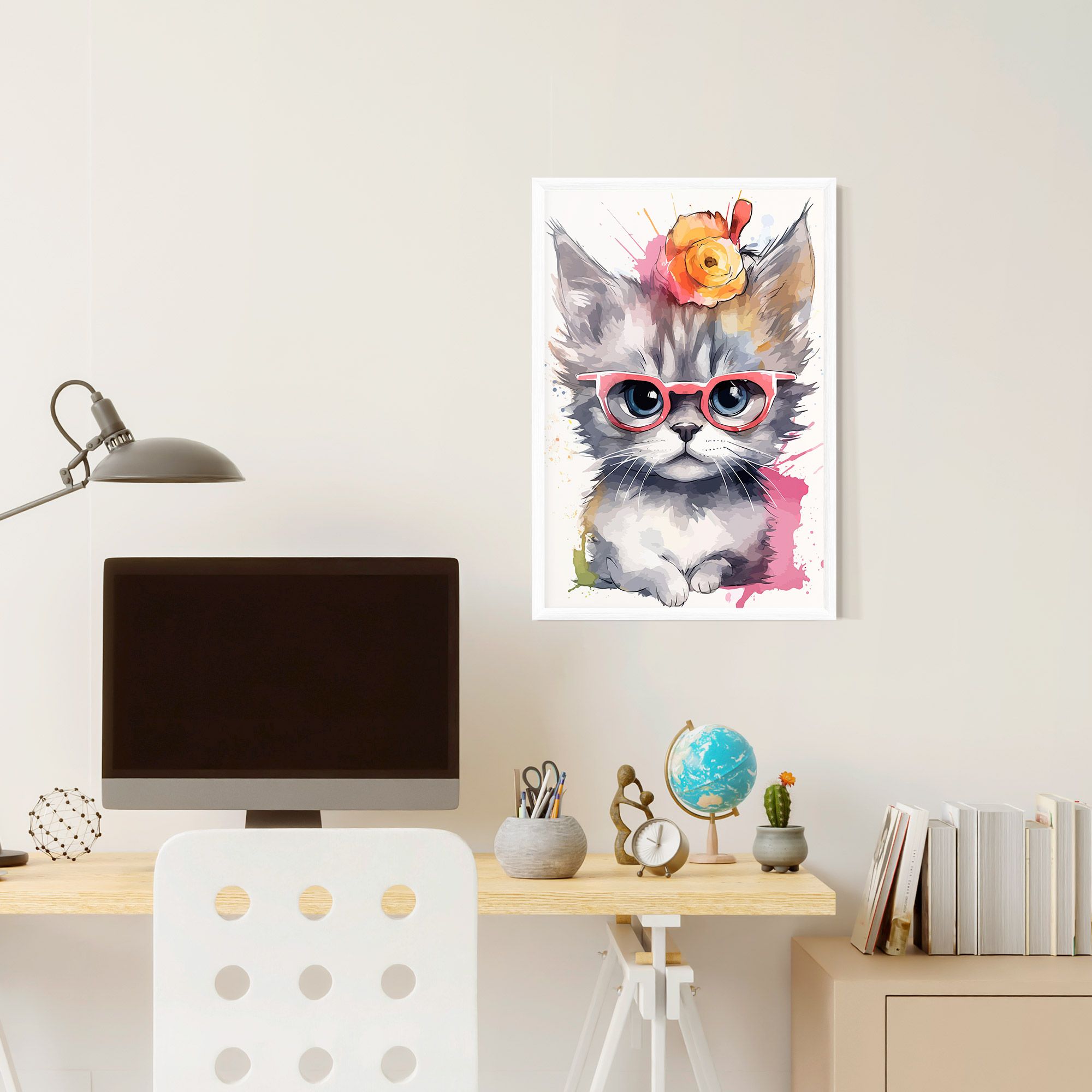 Adorable Grey Cat mockup 6