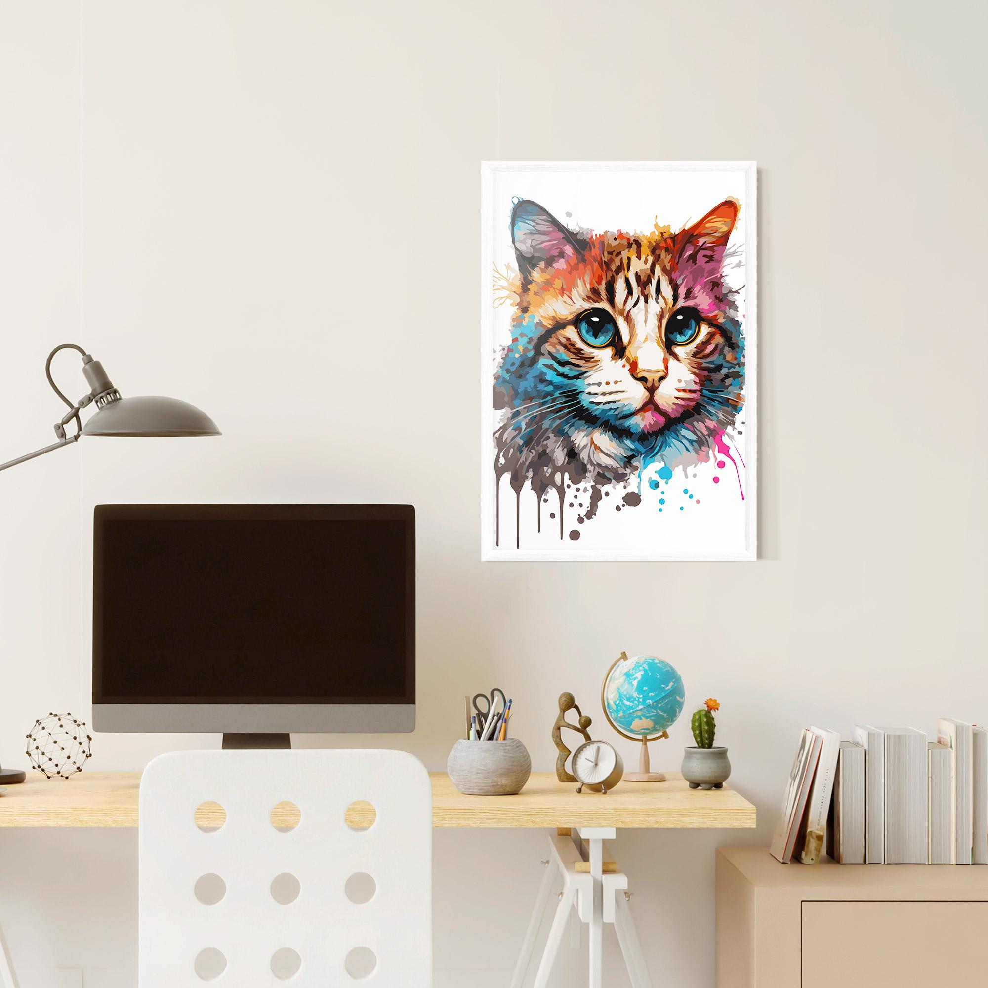 Рамкиран постер Blue Eyes Cat mockup 6