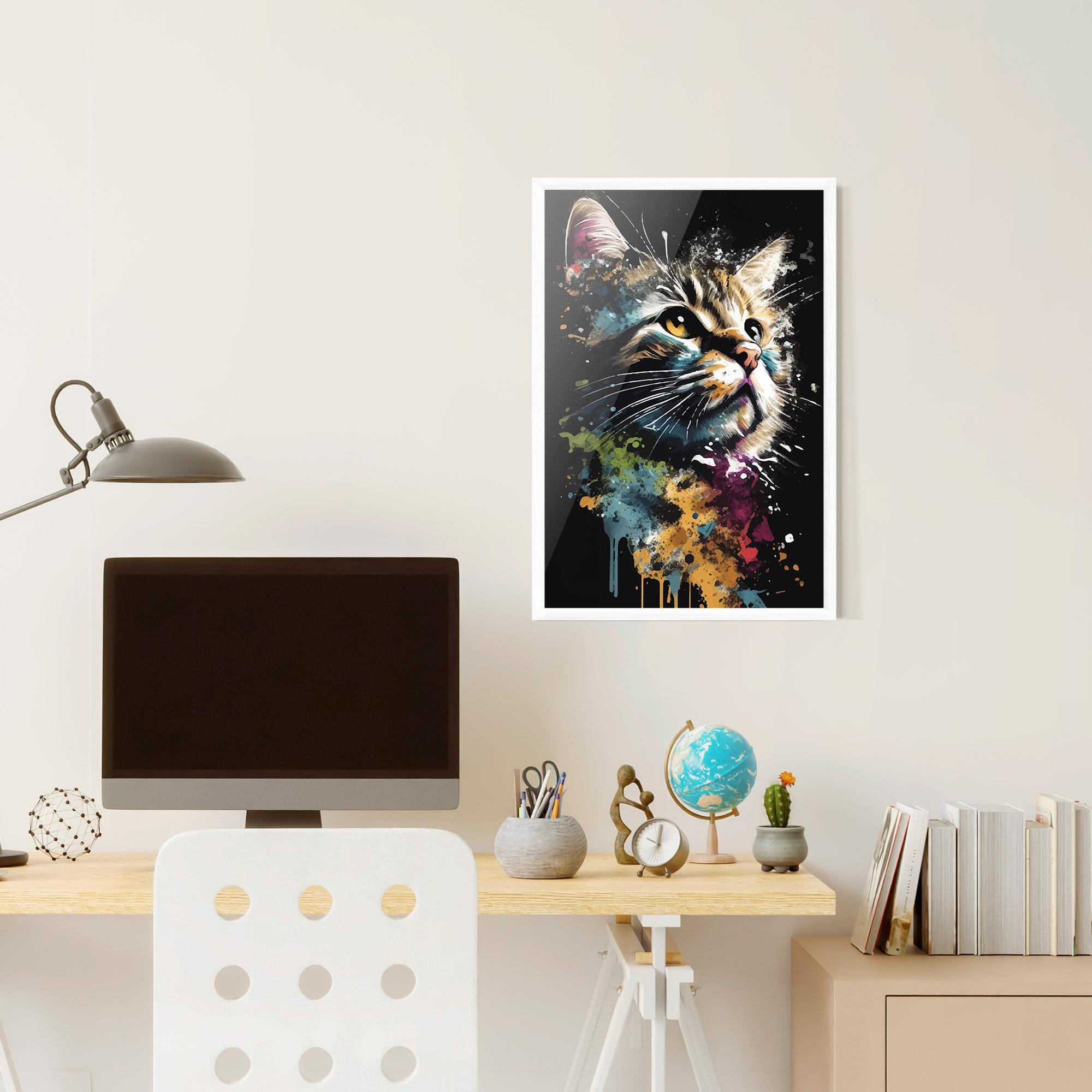 Рамкиран постер Painted Cat mockup 6