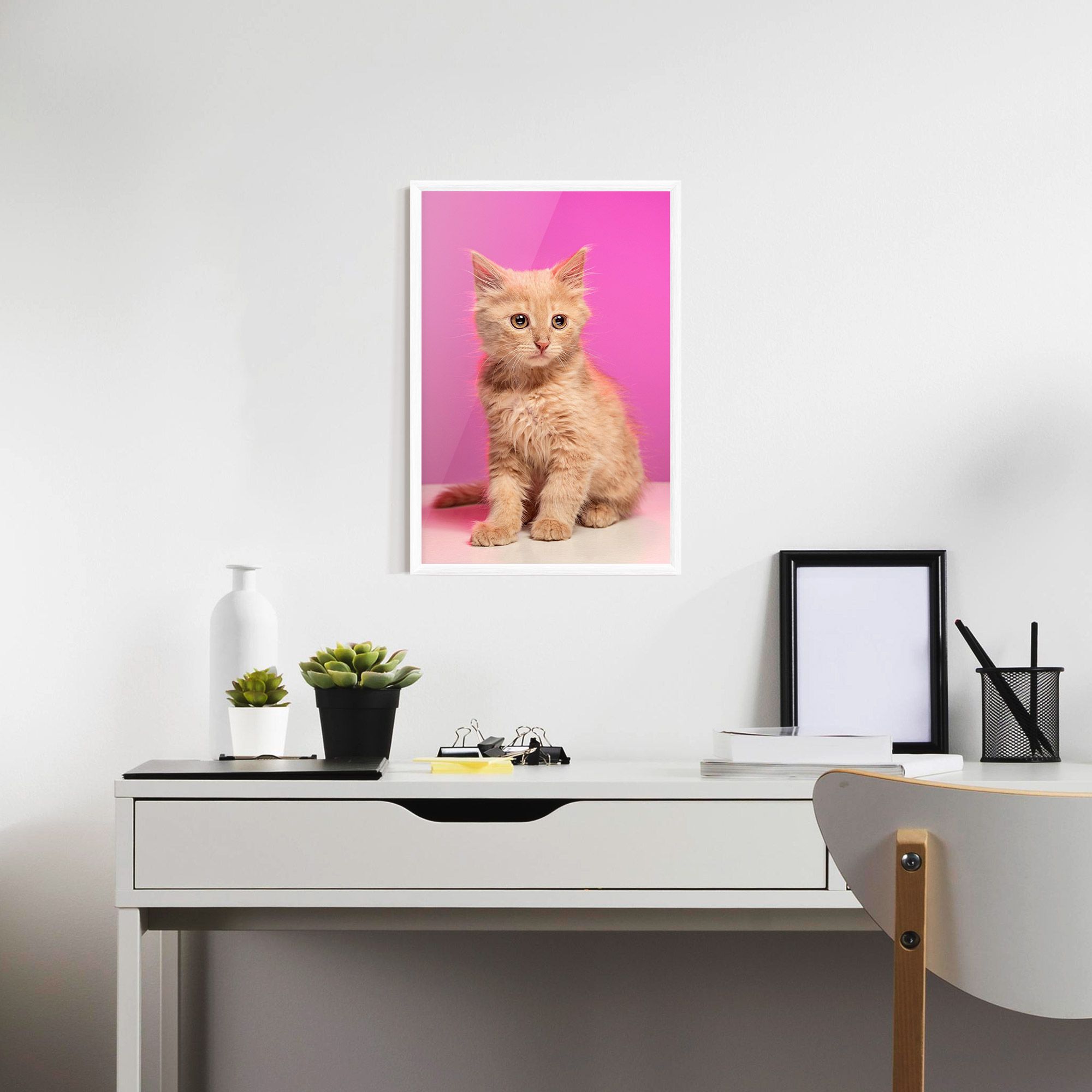 Orange Cat On Pink mockup 7