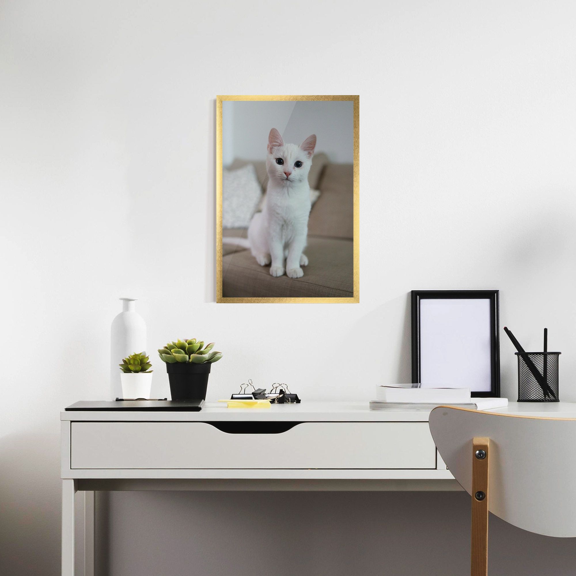 Beautiful White Cat mockup 7
