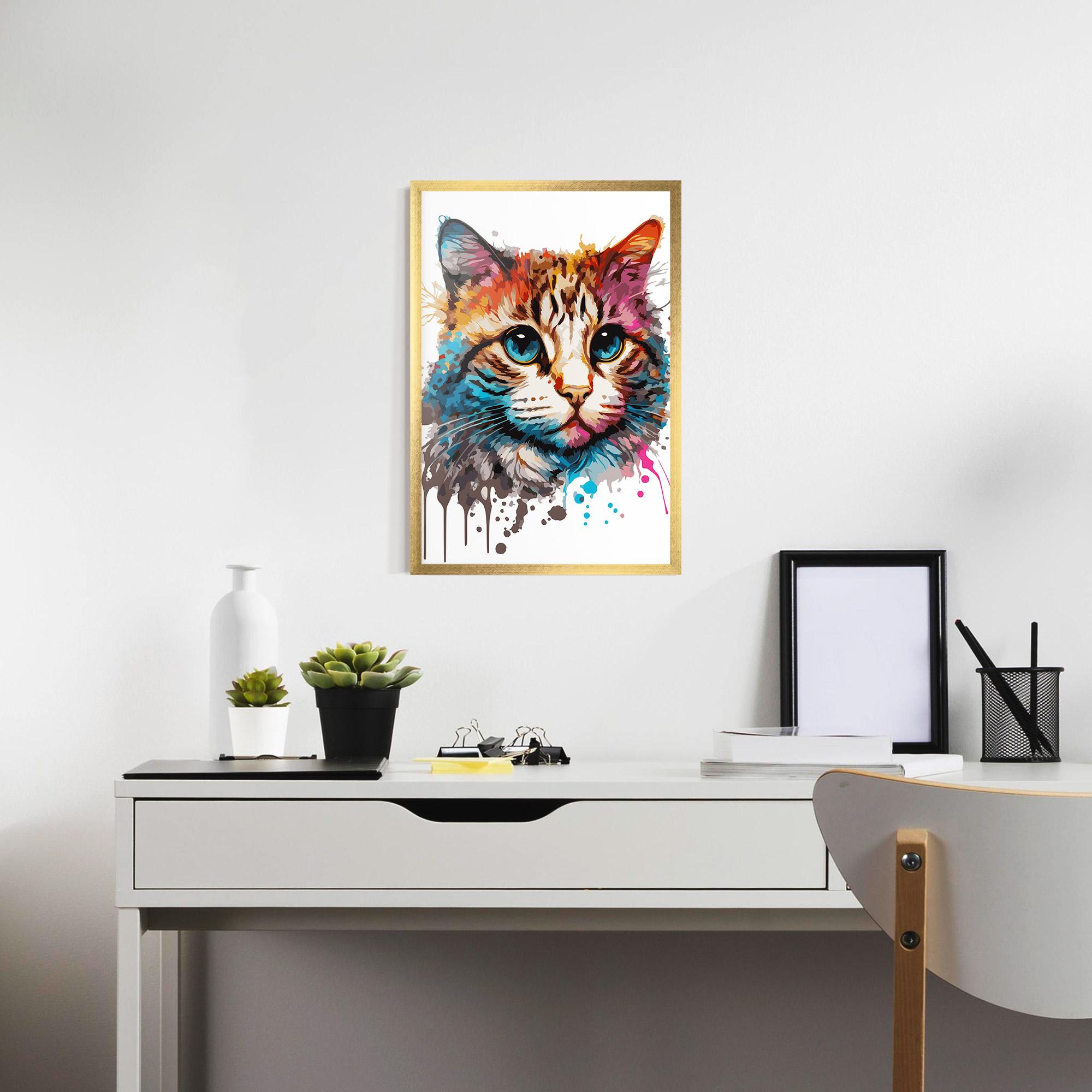 Рамкиран постер Blue Eyes Cat mockup 7